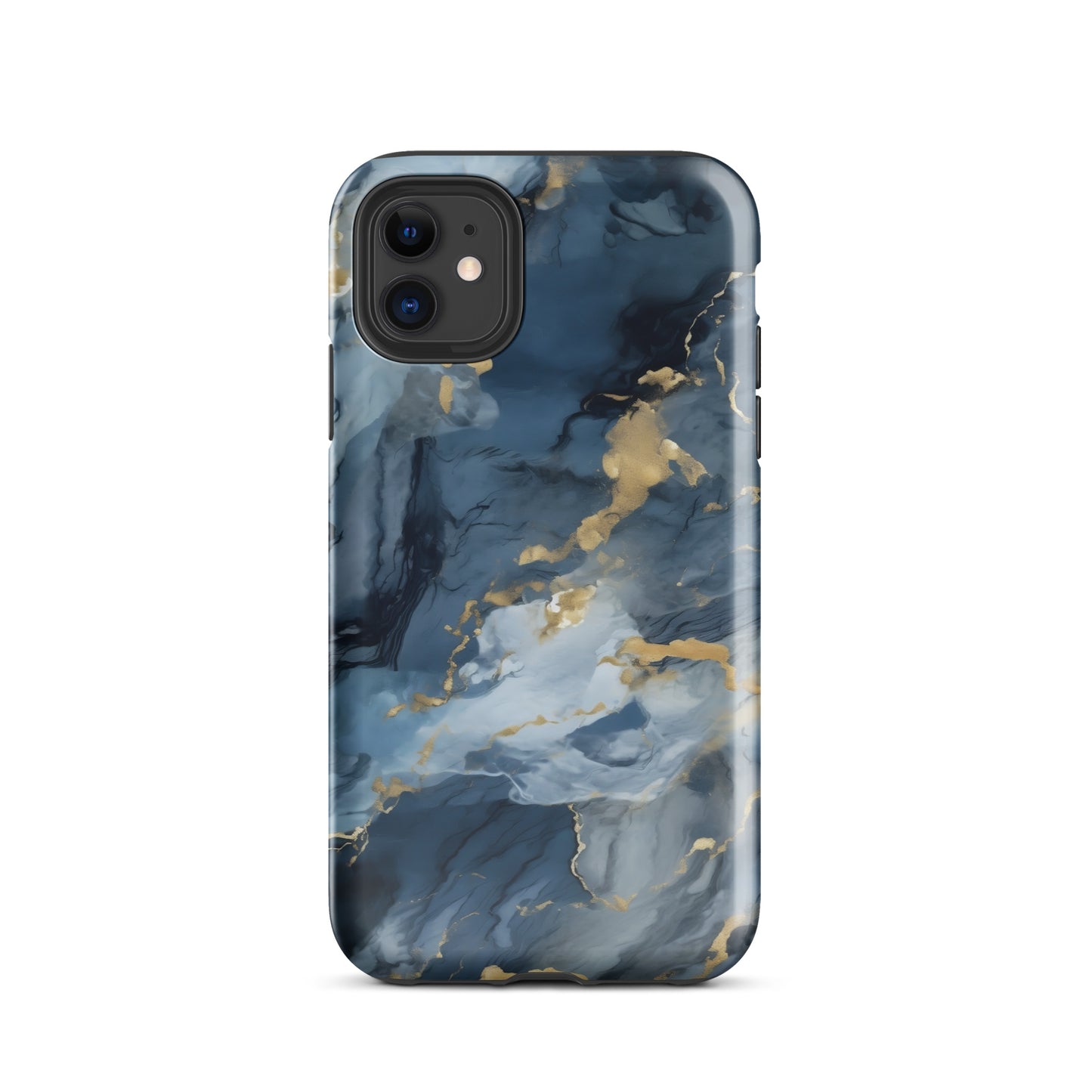 Nightstorm | Dark Blue & Gold Marble Tough iPhone Case