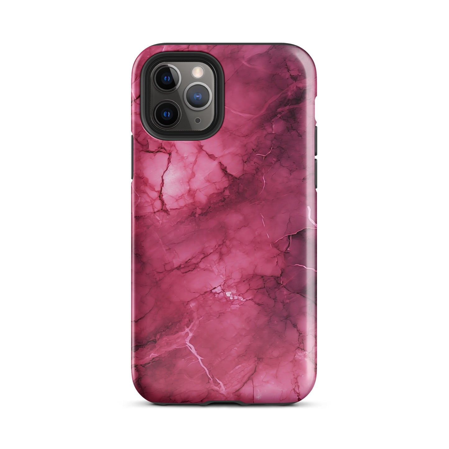 Noir Pink | Dark Pink Marble Design Tough iPhone Case