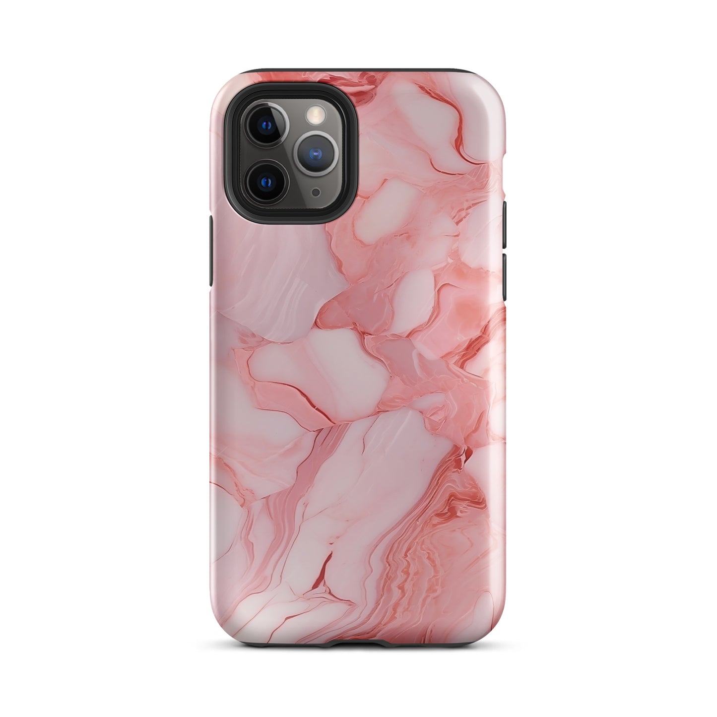 Coral Whispers | Pink & Coral Marble Design Tough iPhone Case