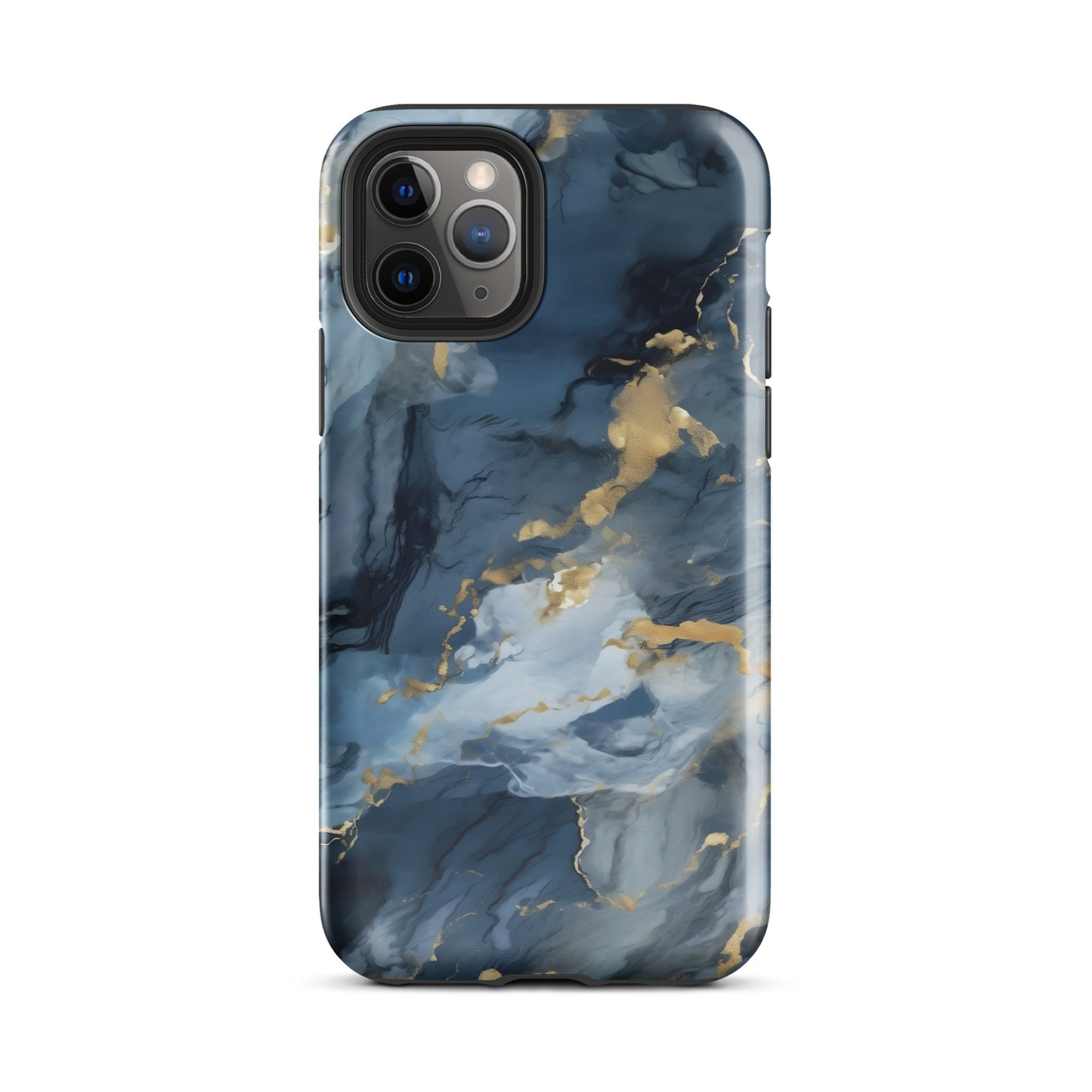 Nightstorm | Dark Blue & Gold Marble Tough iPhone Case