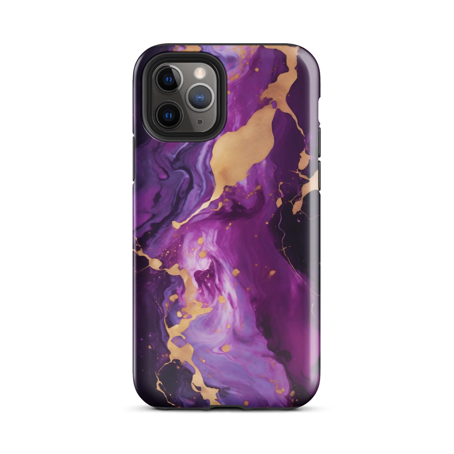 Abyss | Purple & Gold Marble Tough iPhone Case