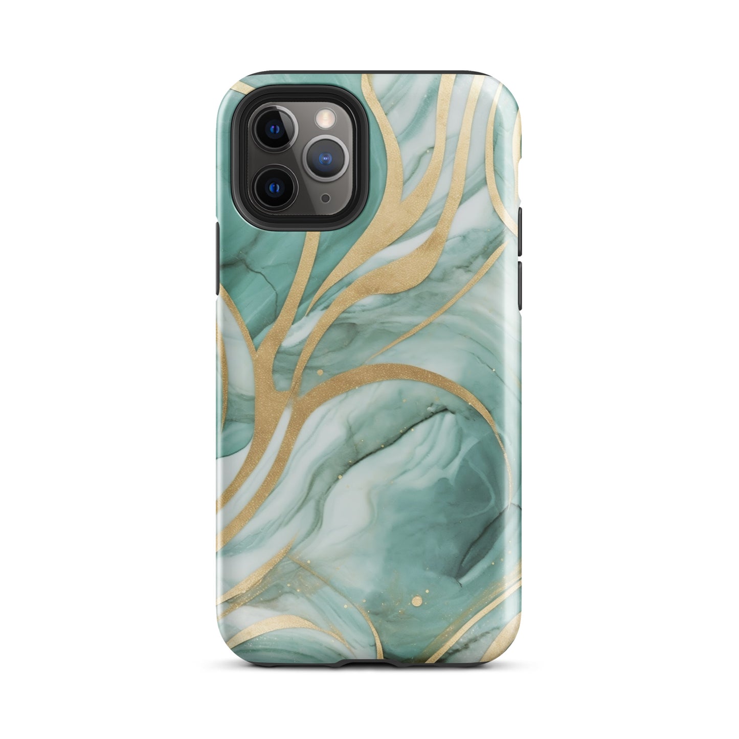 Mint Latte | Green & Gold Tough iPhone Case