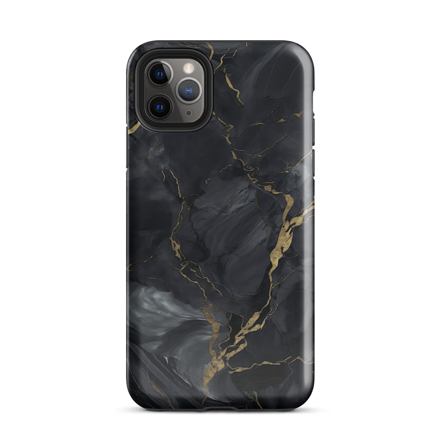 Obsidian Aurum | Black & Gold Marble Design Tough iPhone Case