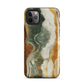 Geode Scale | Amber & Green Marble Tough iPhone Case