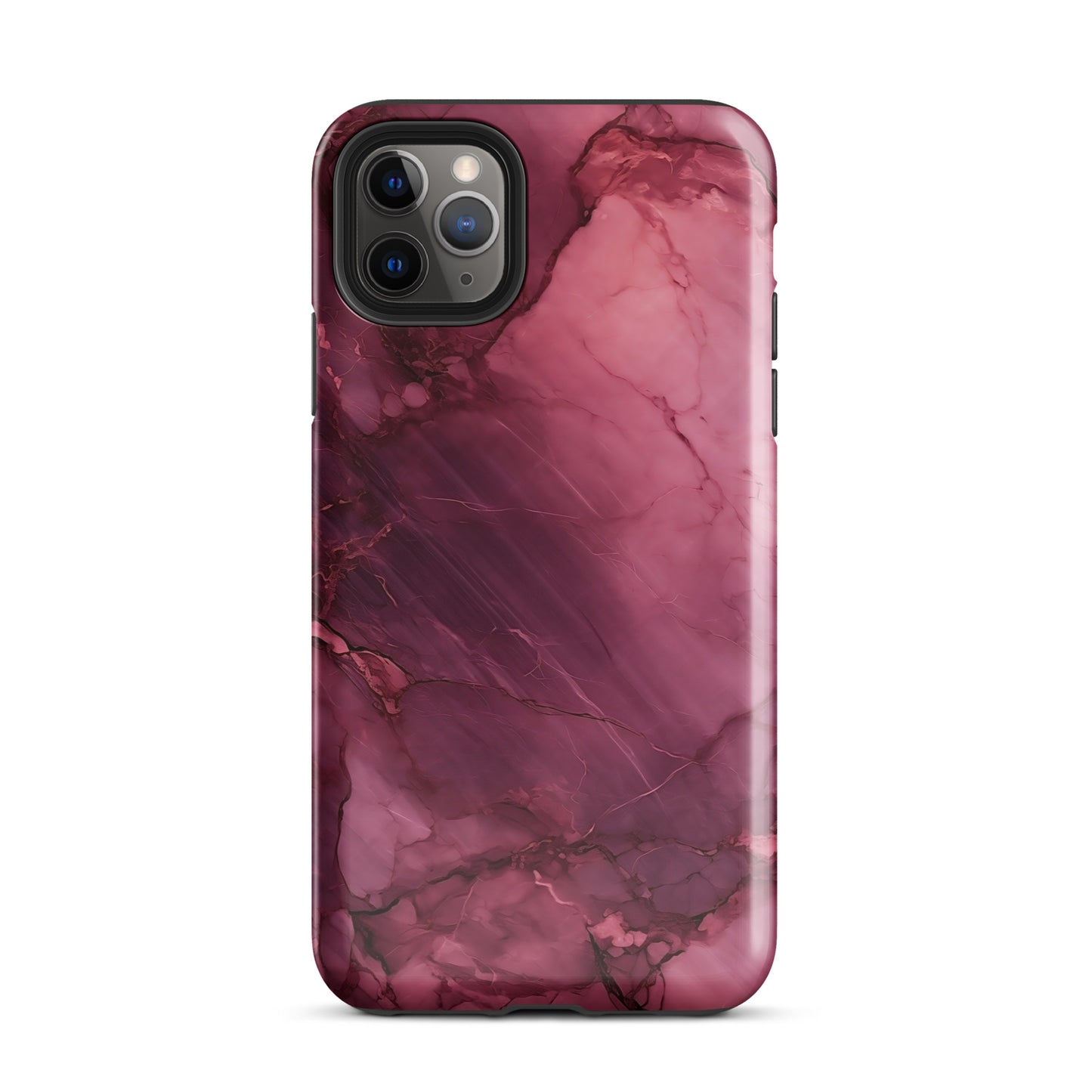 Bordeaux Pink | Dark Pink Marble Tough iPhone Case