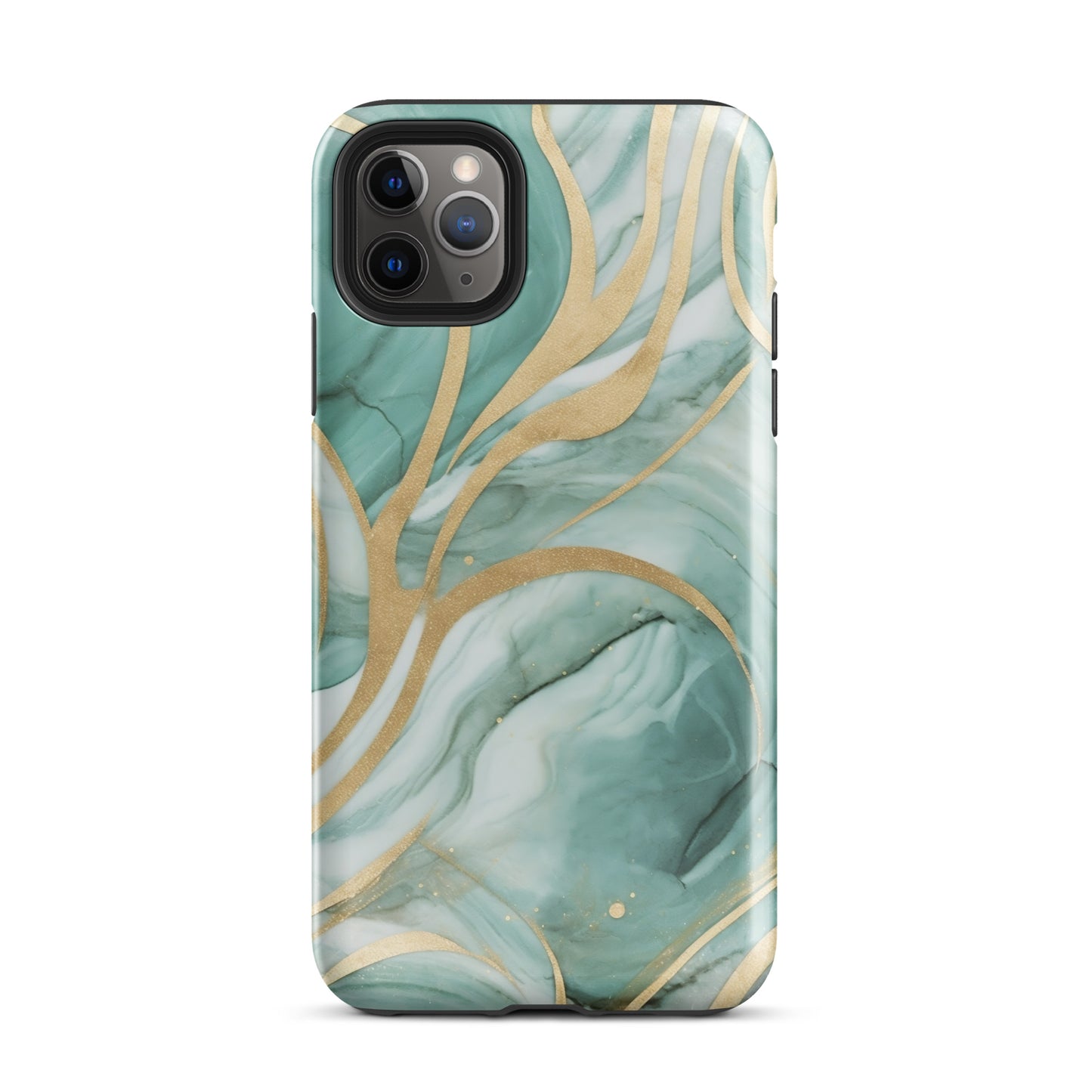 Mint Latte | Green & Gold Tough iPhone Case