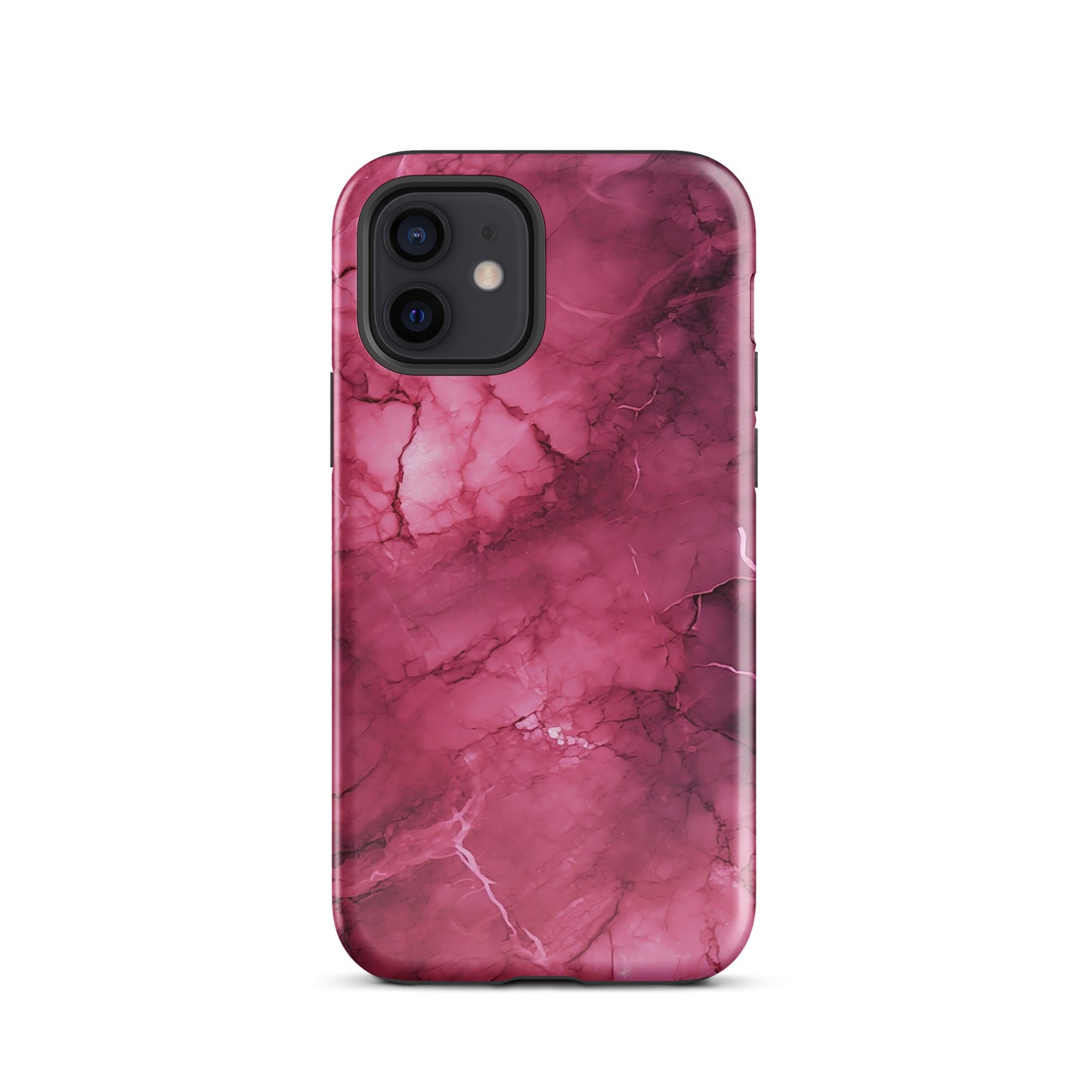 Noir Pink | Dark Pink Marble Design Tough iPhone Case