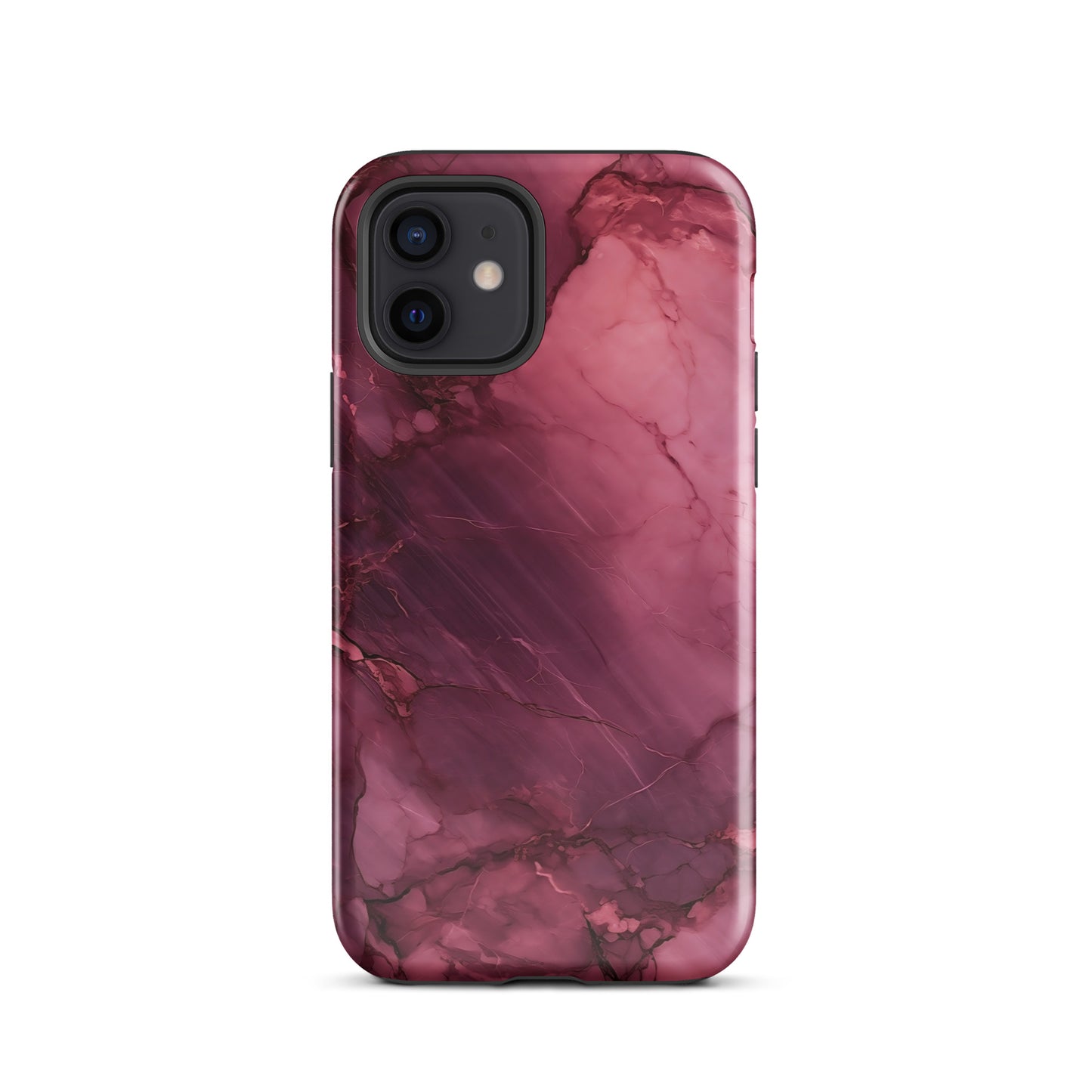 Bordeaux Pink | Dark Pink Marble Tough iPhone Case