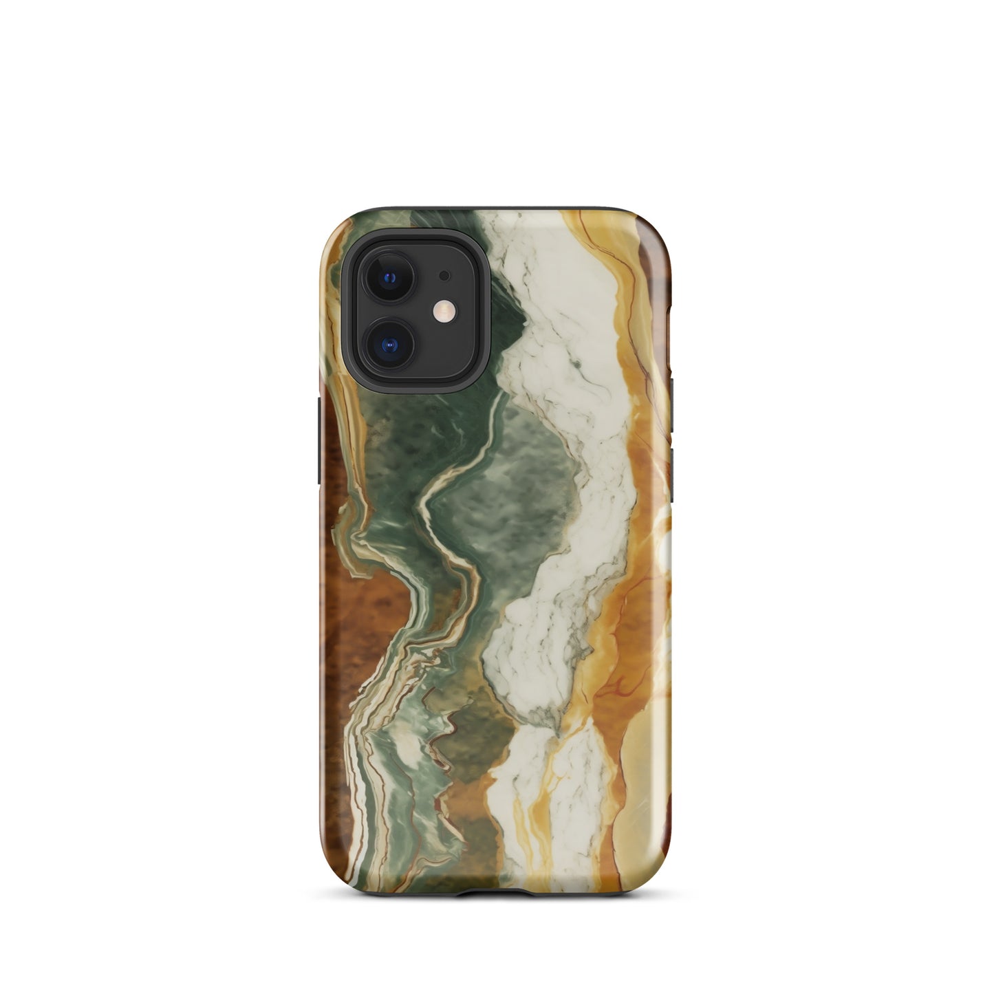 Geode Scale | Amber & Green Marble Tough iPhone Case