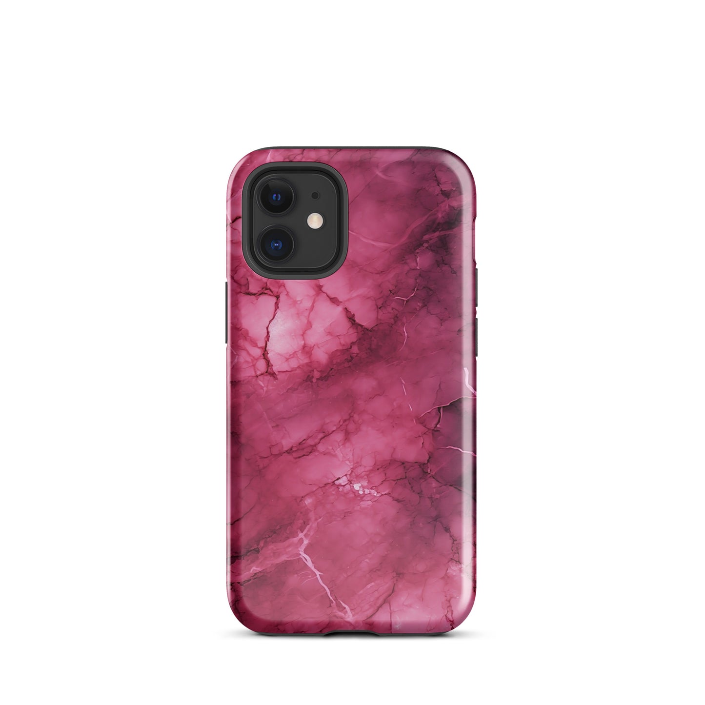 Noir Pink | Dark Pink Marble Design Tough iPhone Case