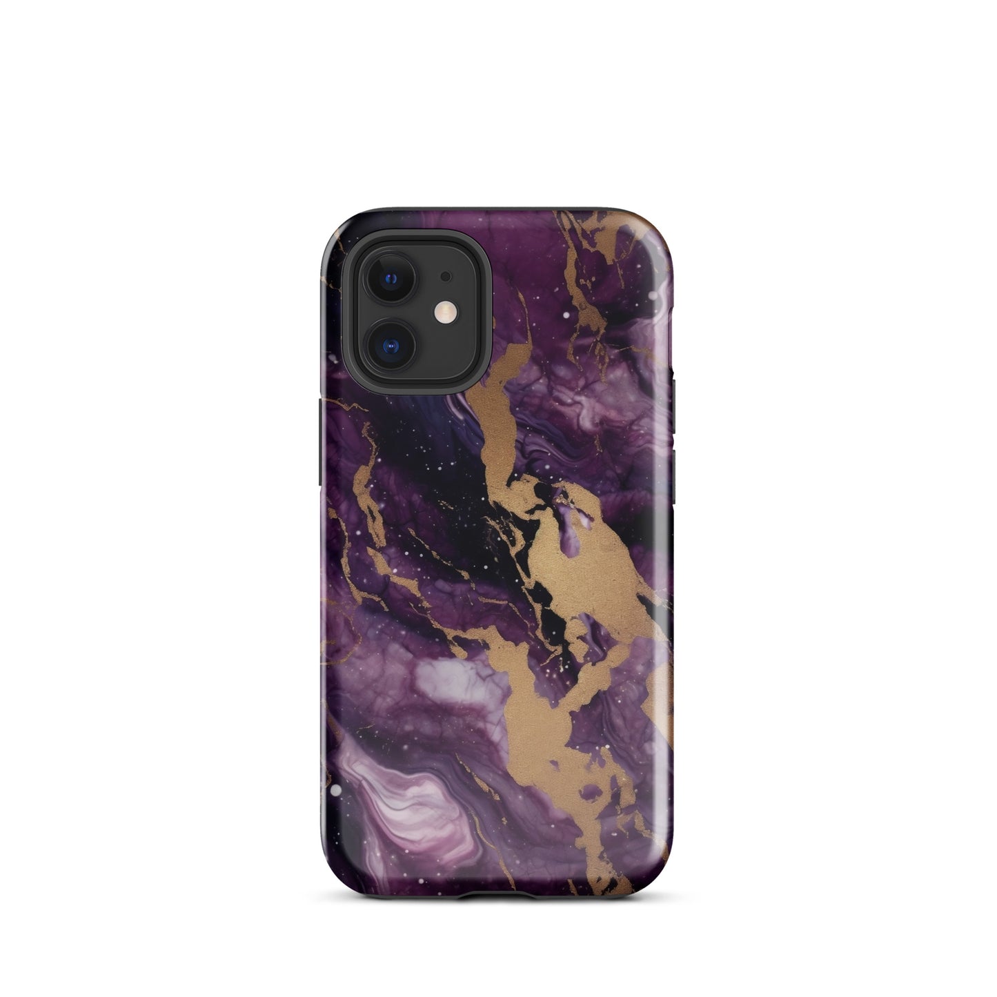 Eclipse | Black Purple & Gold Marble Tough iPhone Case
