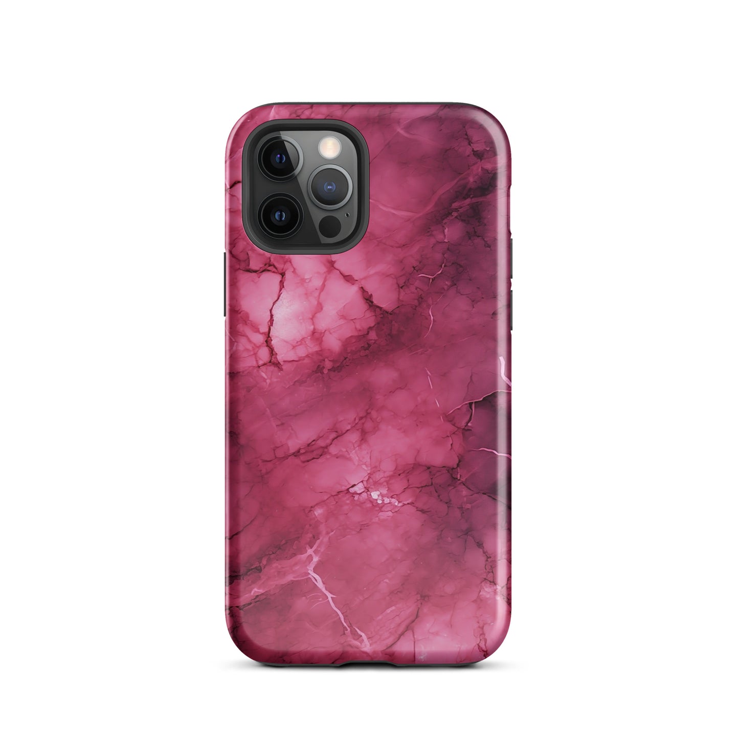 Noir Pink | Dark Pink Marble Design Tough iPhone Case