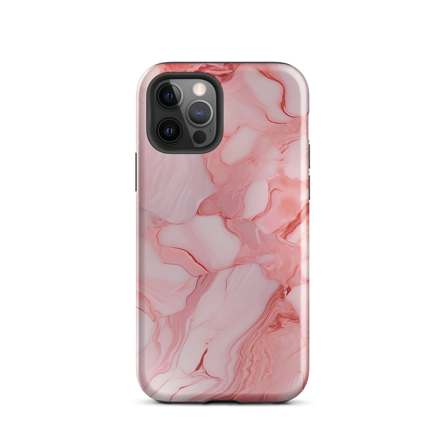Coral Whispers | Pink & Coral Marble Design Tough iPhone Case