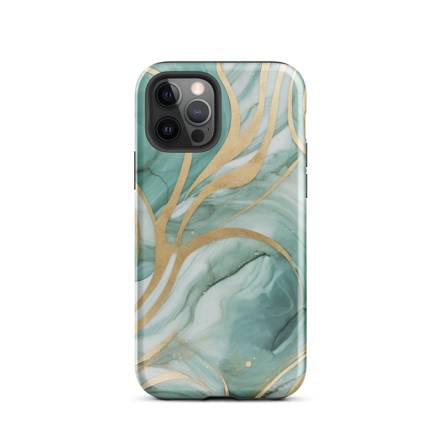 Mint Latte | Green & Gold Tough iPhone Case