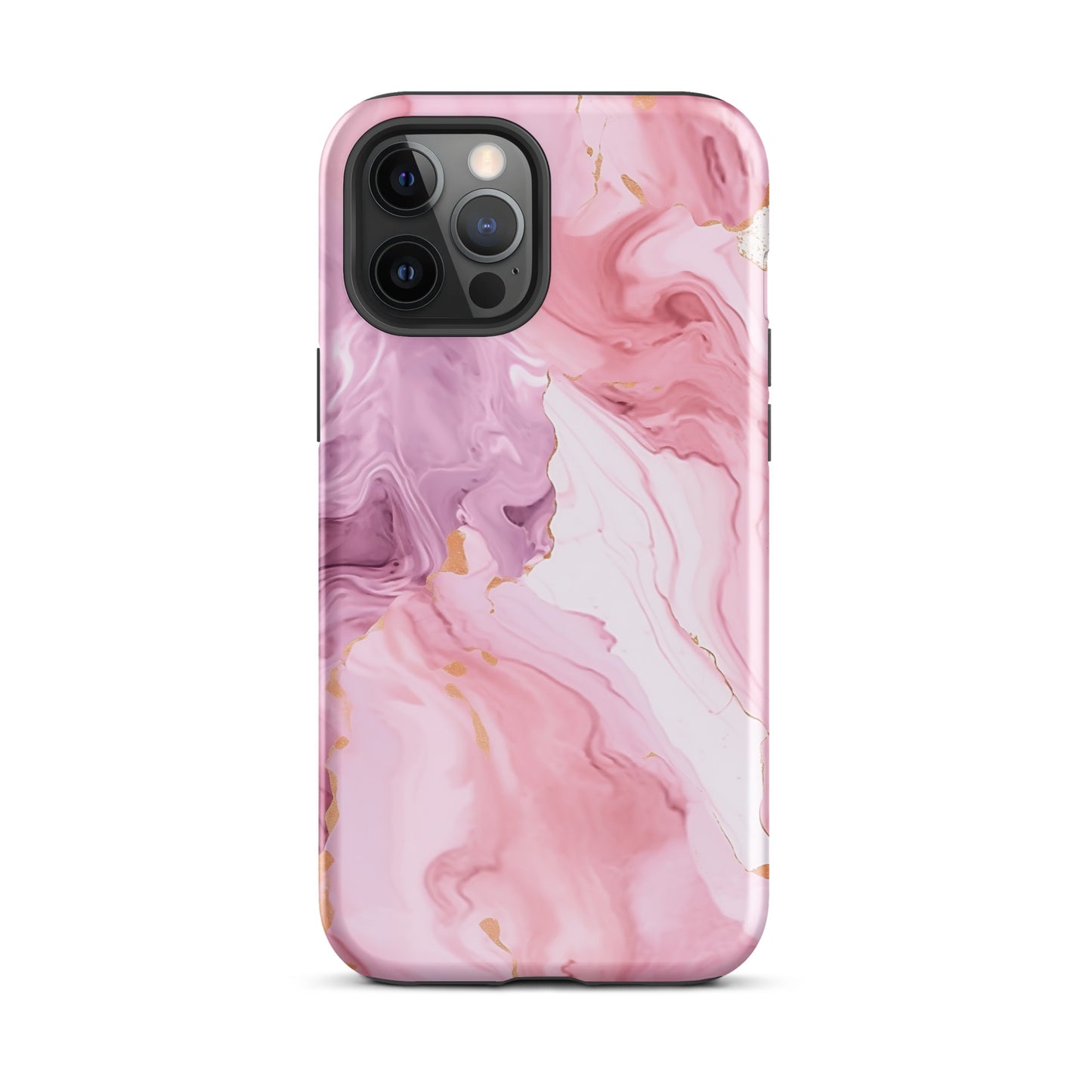 Petal Veins | Pink Marble Color Designs Tough iPhone Case
