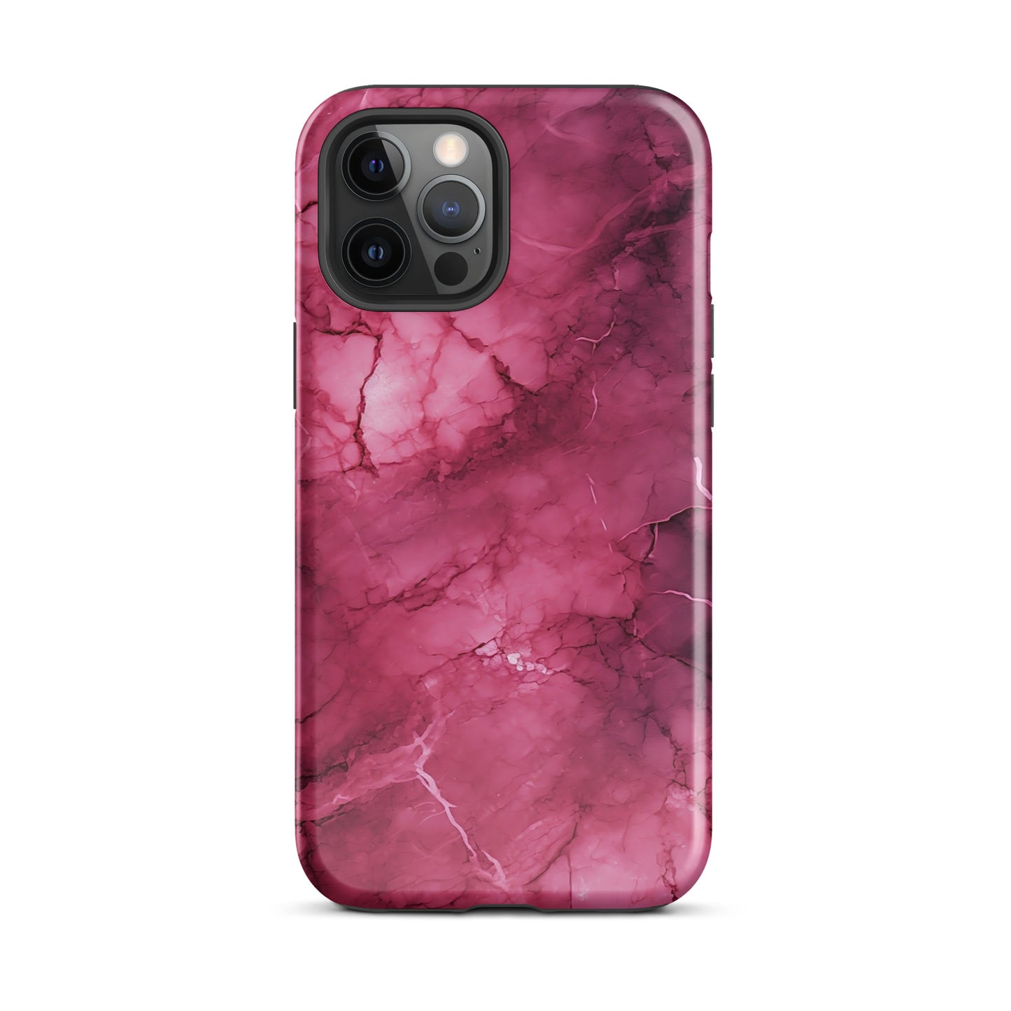 Noir Pink | Dark Pink Marble Design Tough iPhone Case