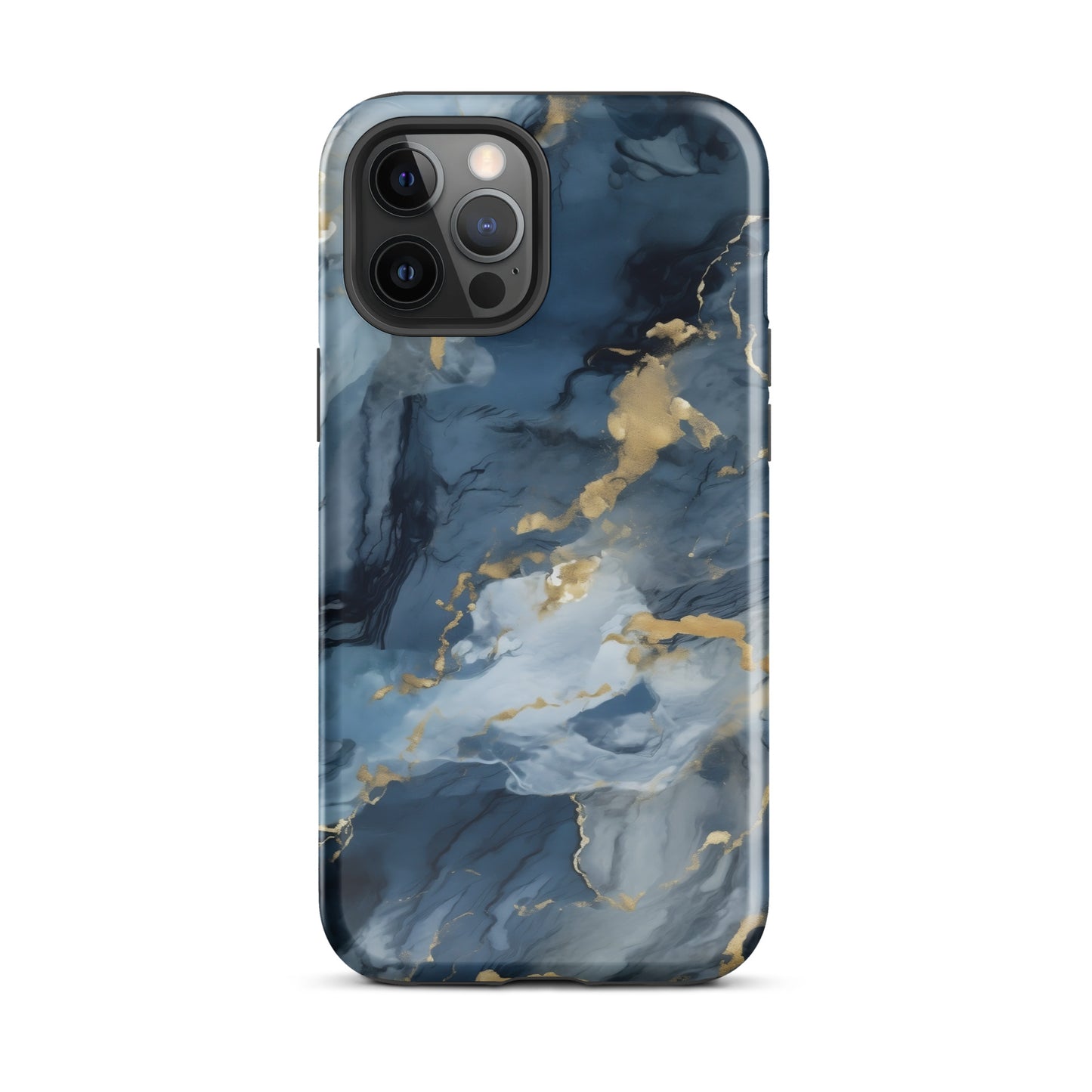 Nightstorm | Dark Blue & Gold Marble Tough iPhone Case