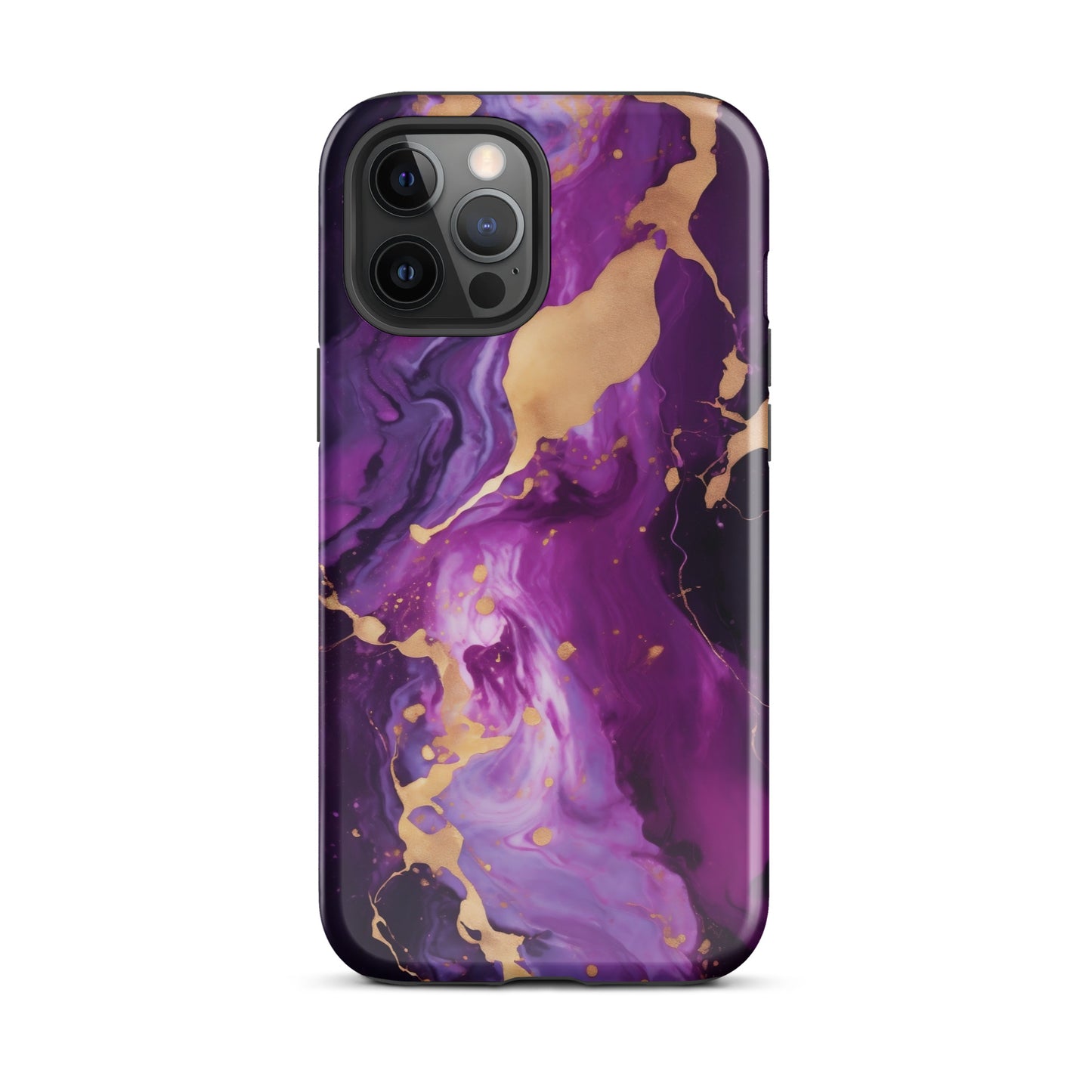 Abyss | Purple & Gold Marble Tough iPhone Case