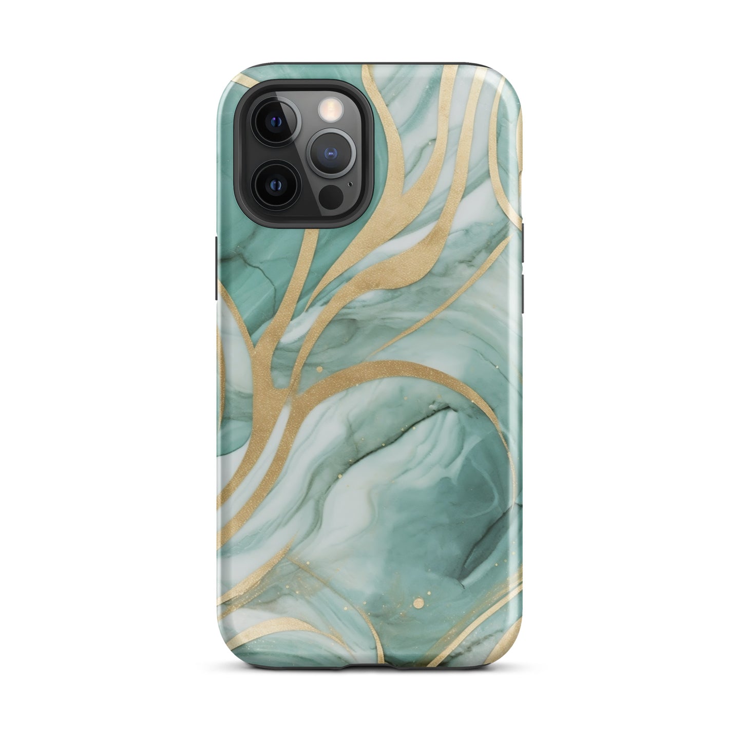 Mint Latte | Green & Gold Tough iPhone Case