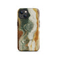 Geode Scale | Amber & Green Marble Tough iPhone Case