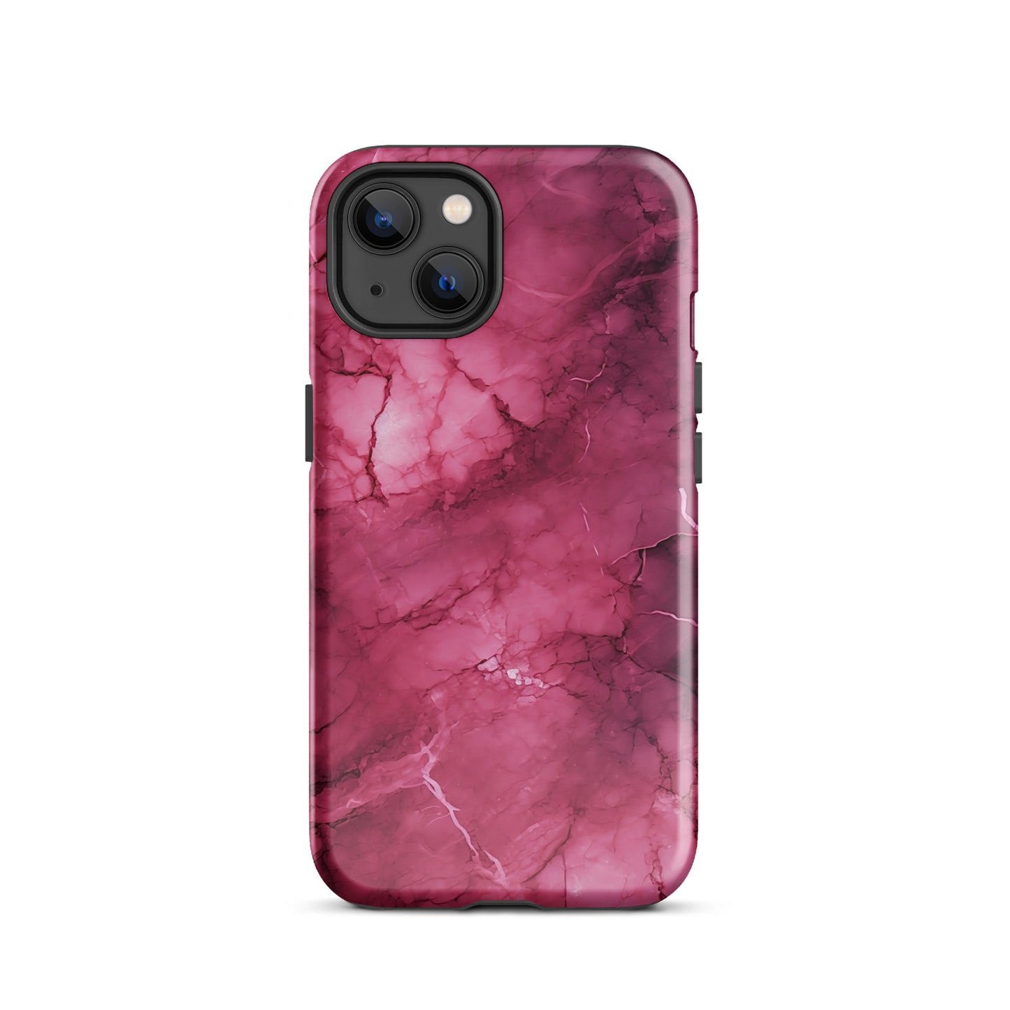 Noir Pink | Dark Pink Marble Design Tough iPhone Case
