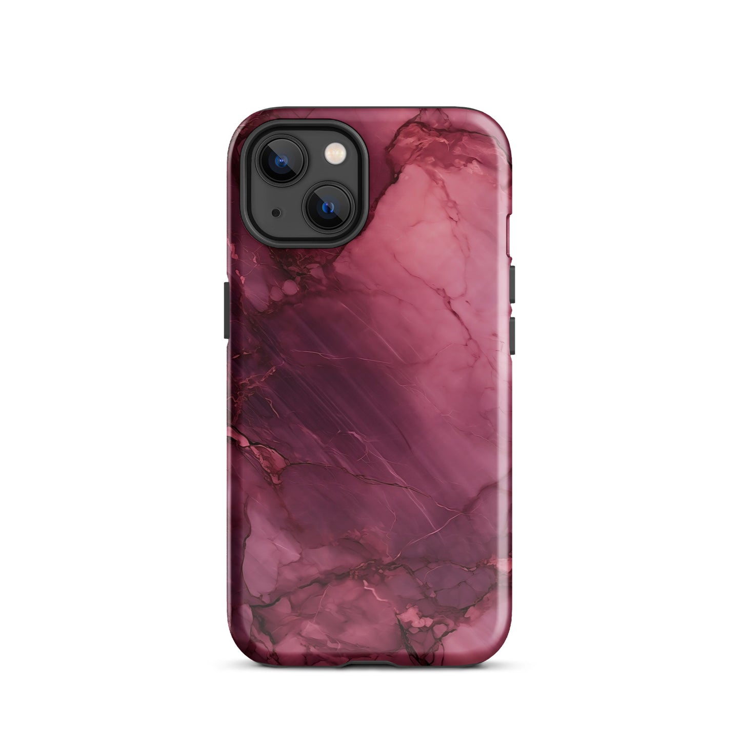 Bordeaux Pink | Dark Pink Marble Tough iPhone Case
