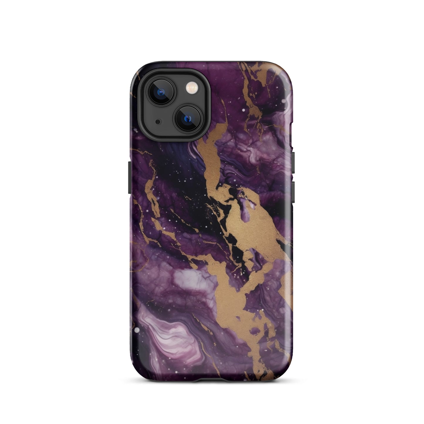 Eclipse | Black Purple & Gold Marble Tough iPhone Case