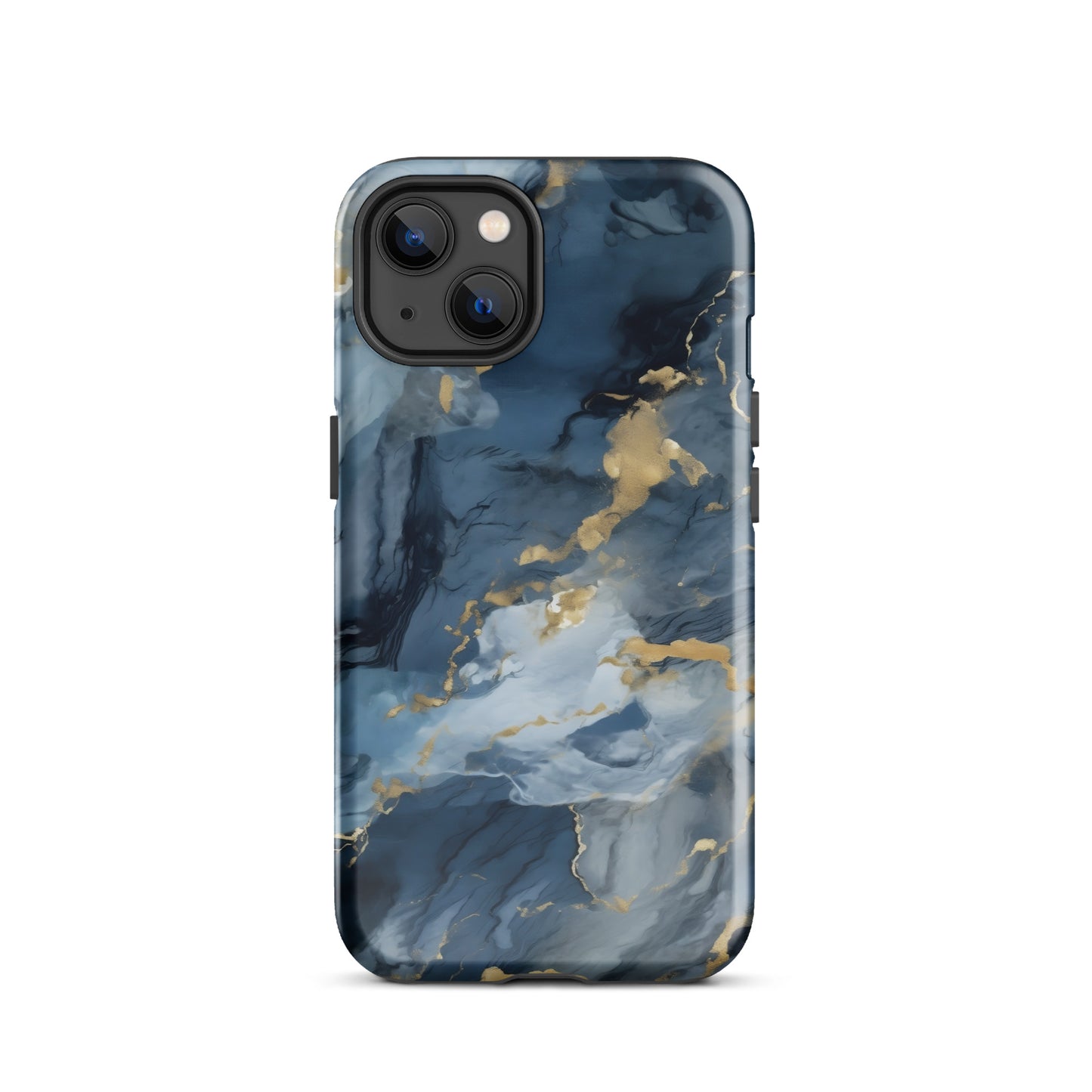Nightstorm | Dark Blue & Gold Marble Tough iPhone Case