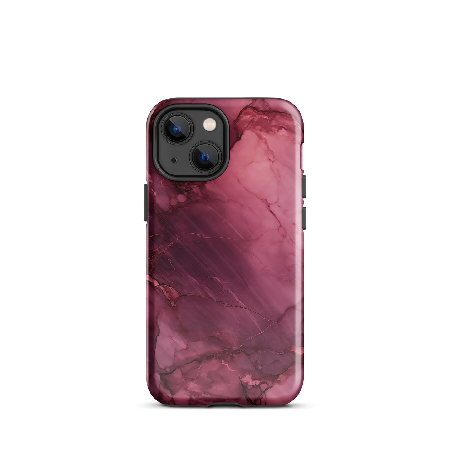 Bordeaux Pink | Dark Pink Marble Tough iPhone Case