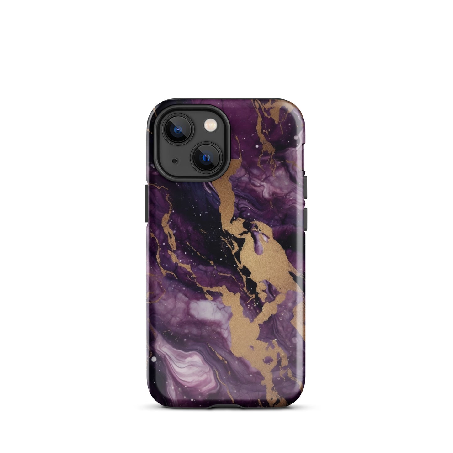 Eclipse | Black Purple & Gold Marble Tough iPhone Case