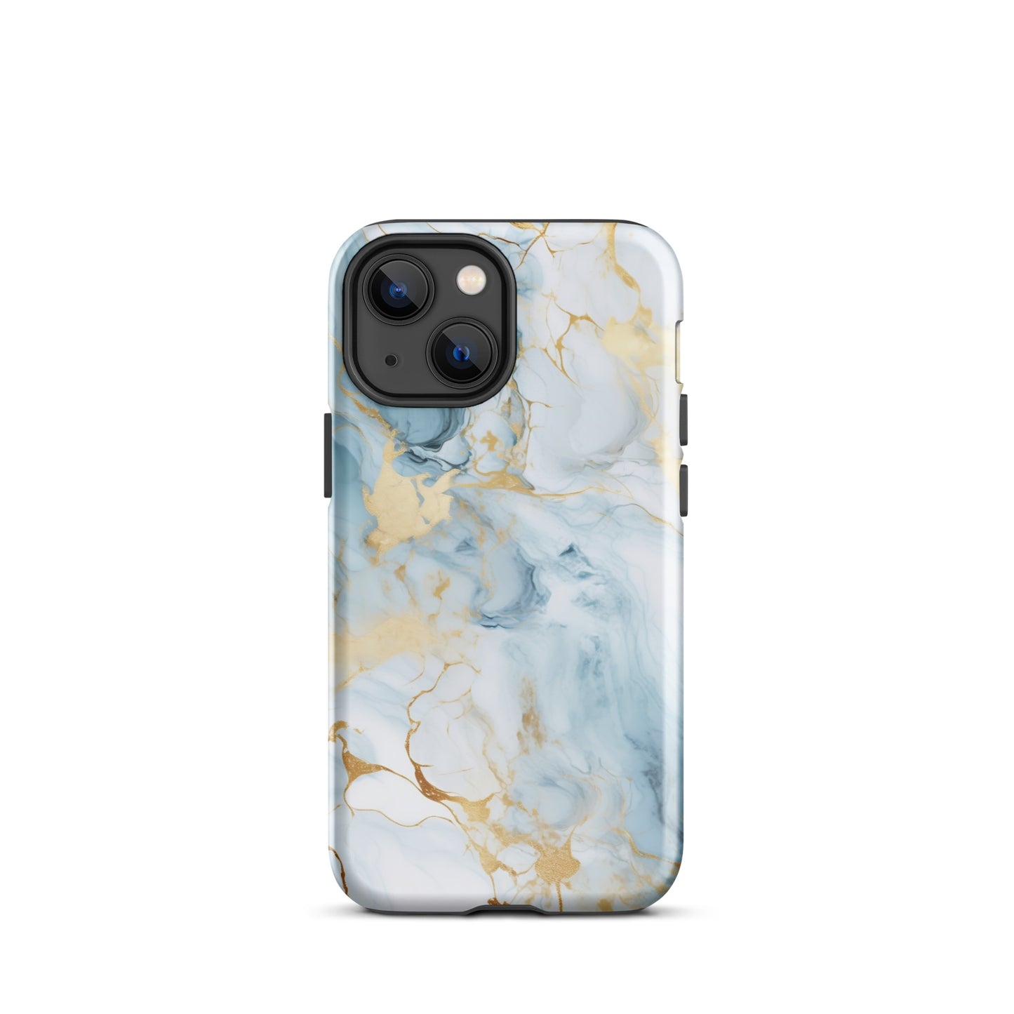 Angel Mist | White & Light Blue Gold Marble Tough iPhone Case
