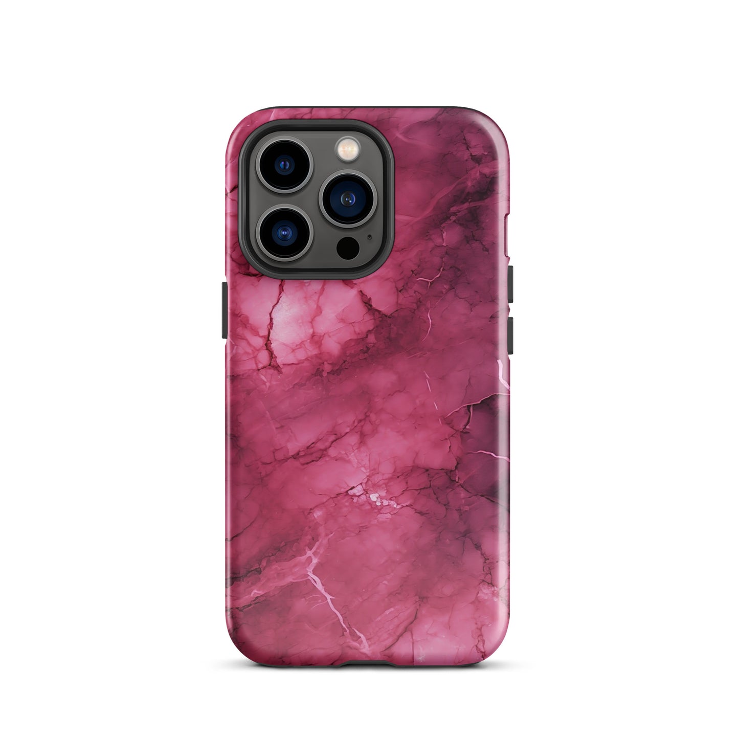 Noir Pink | Dark Pink Marble Design Tough iPhone Case