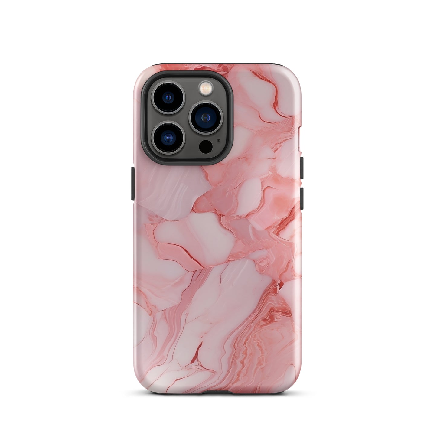 Coral Whispers | Pink & Coral Marble Design Tough iPhone Case