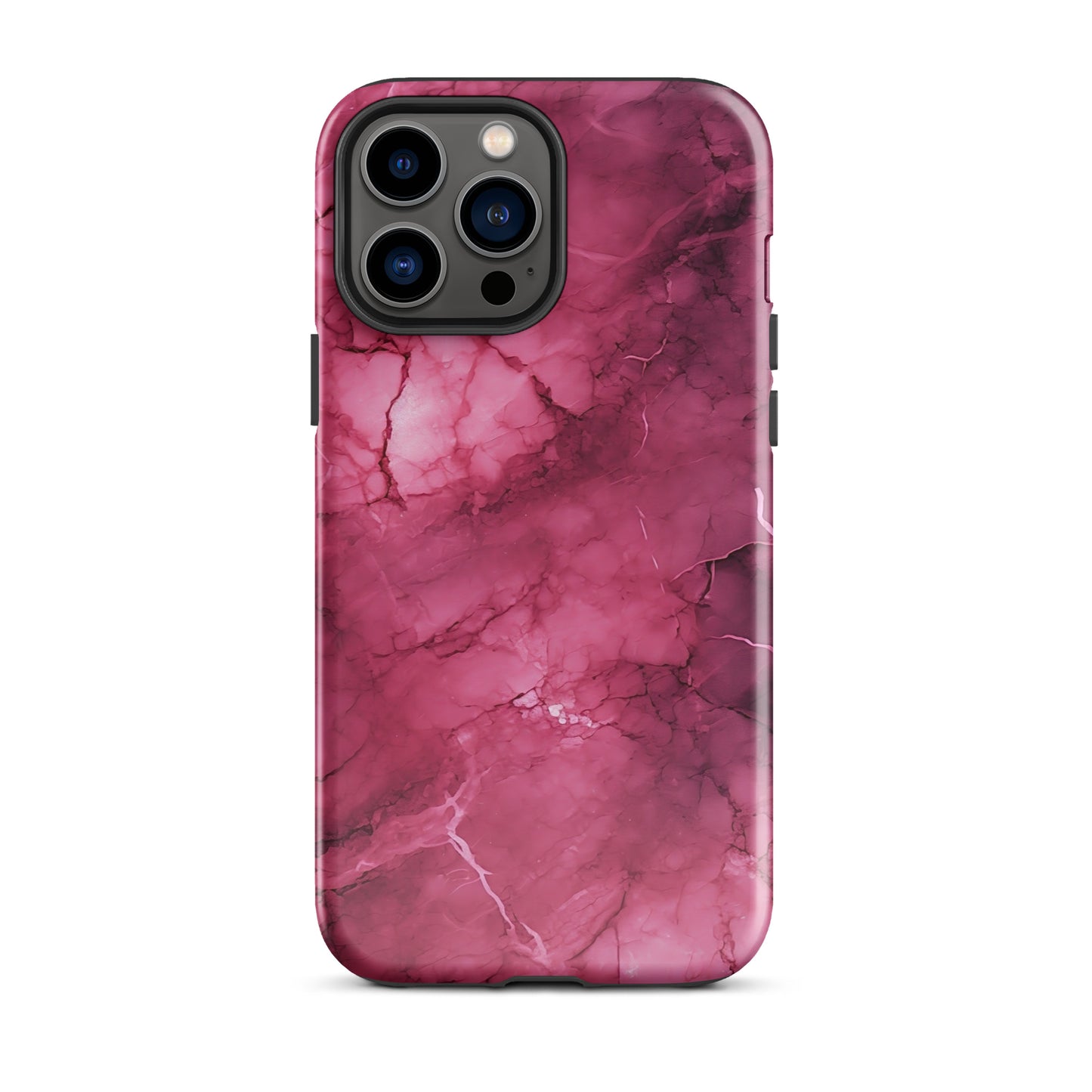 Noir Pink | Dark Pink Marble Design Tough iPhone Case