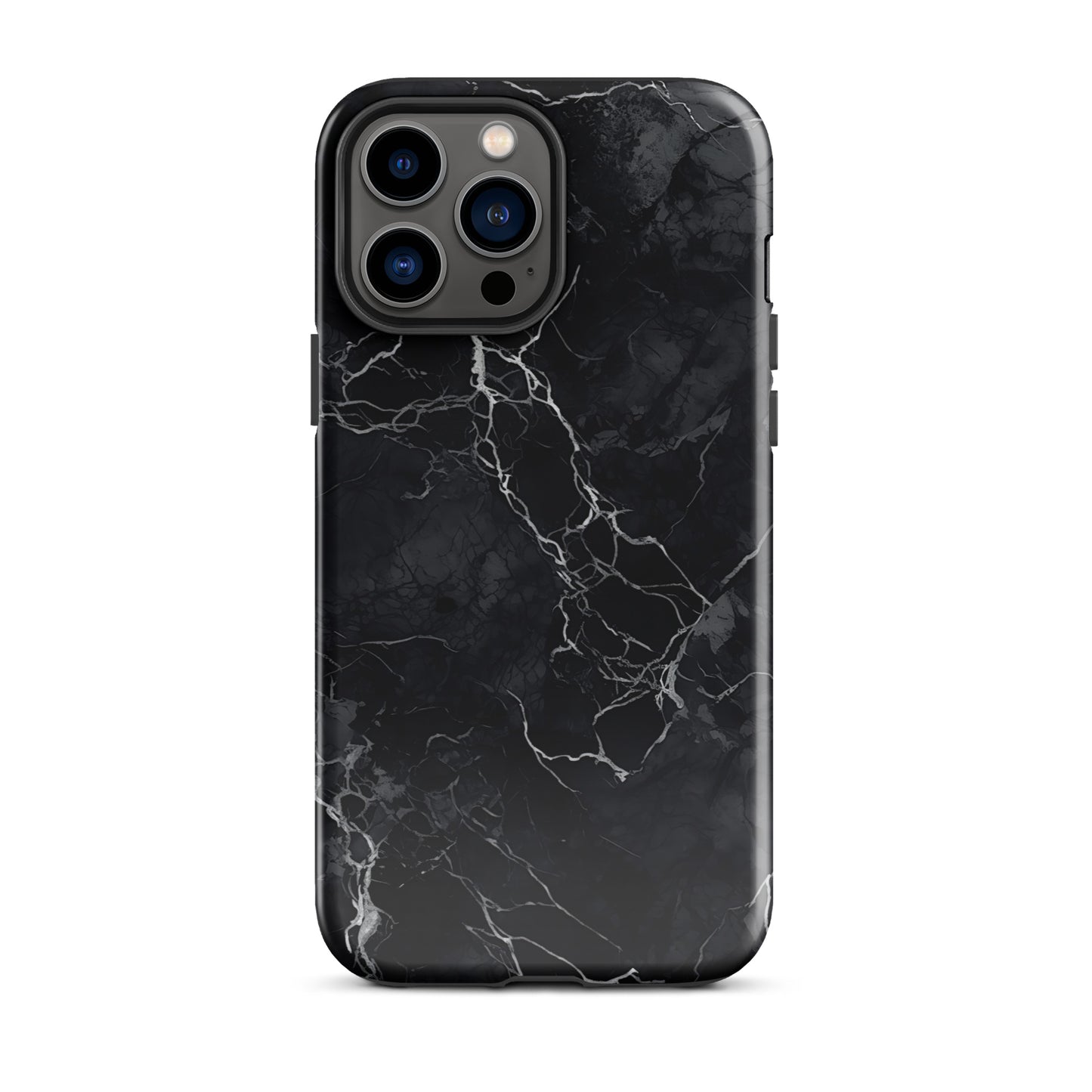Onyx Opulence | Black Marble Design Tough iPhone Case