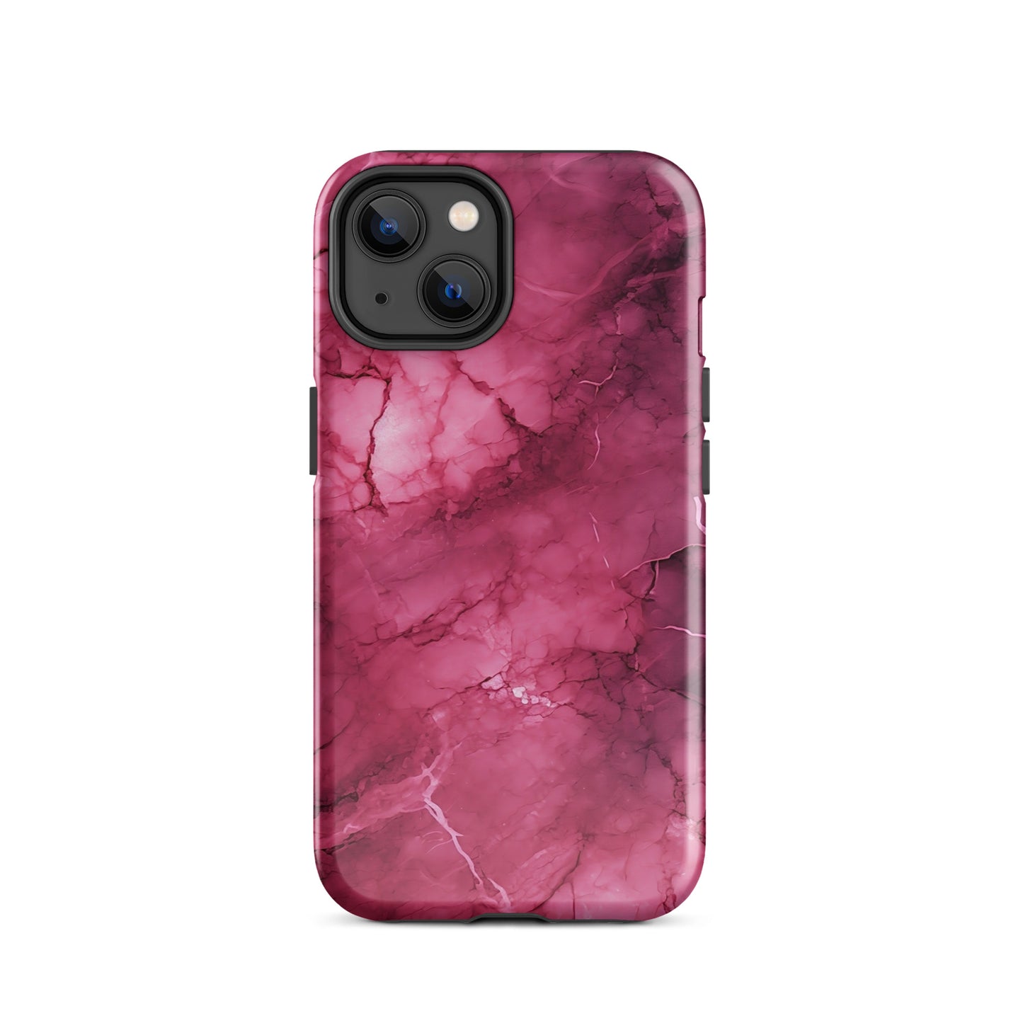 Noir Pink | Dark Pink Marble Design Tough iPhone Case