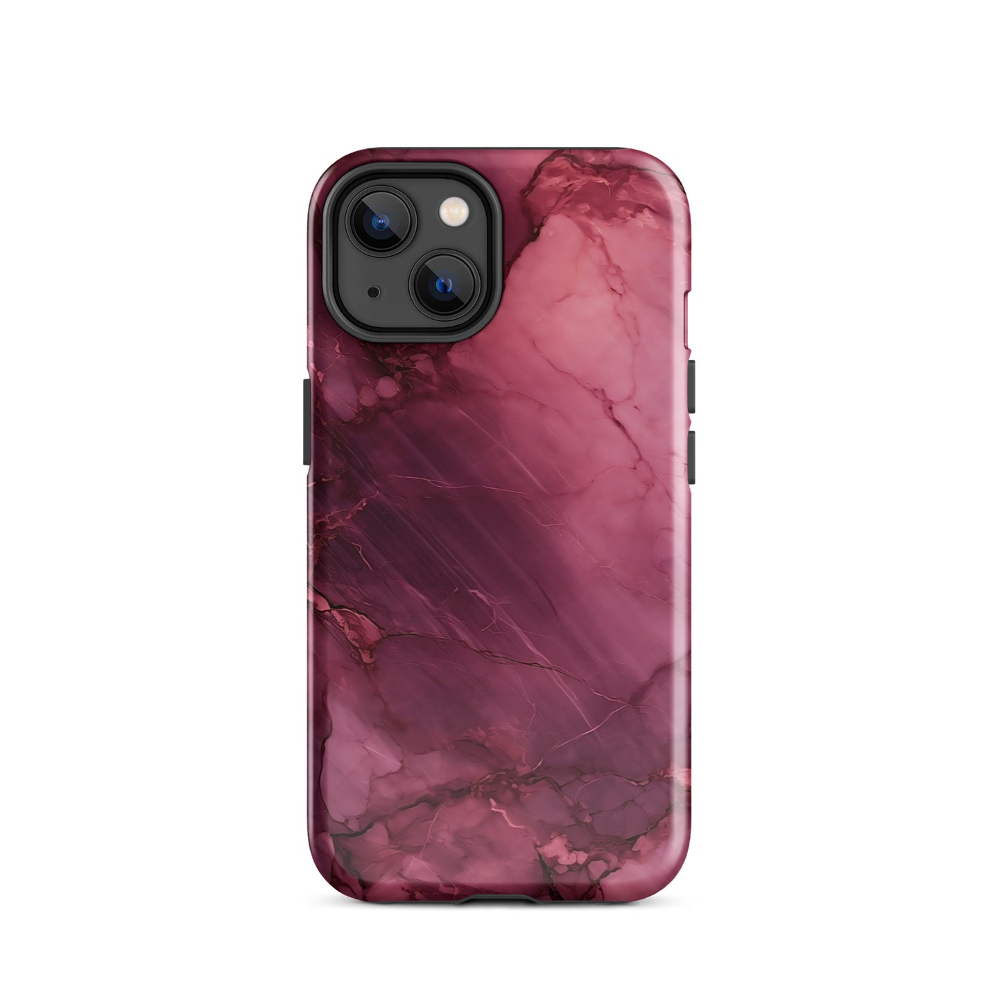 Bordeaux Pink | Dark Pink Marble Tough iPhone Case
