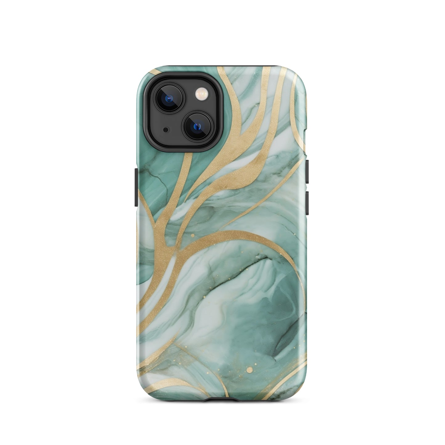 Mint Latte | Green & Gold Tough iPhone Case