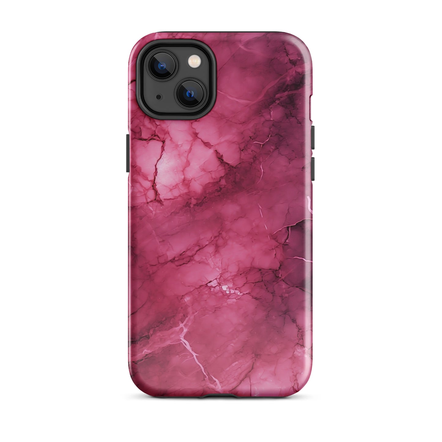 Noir Pink | Dark Pink Marble Design Tough iPhone Case