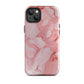 Coral Whispers | Pink & Coral Marble Design Tough iPhone Case