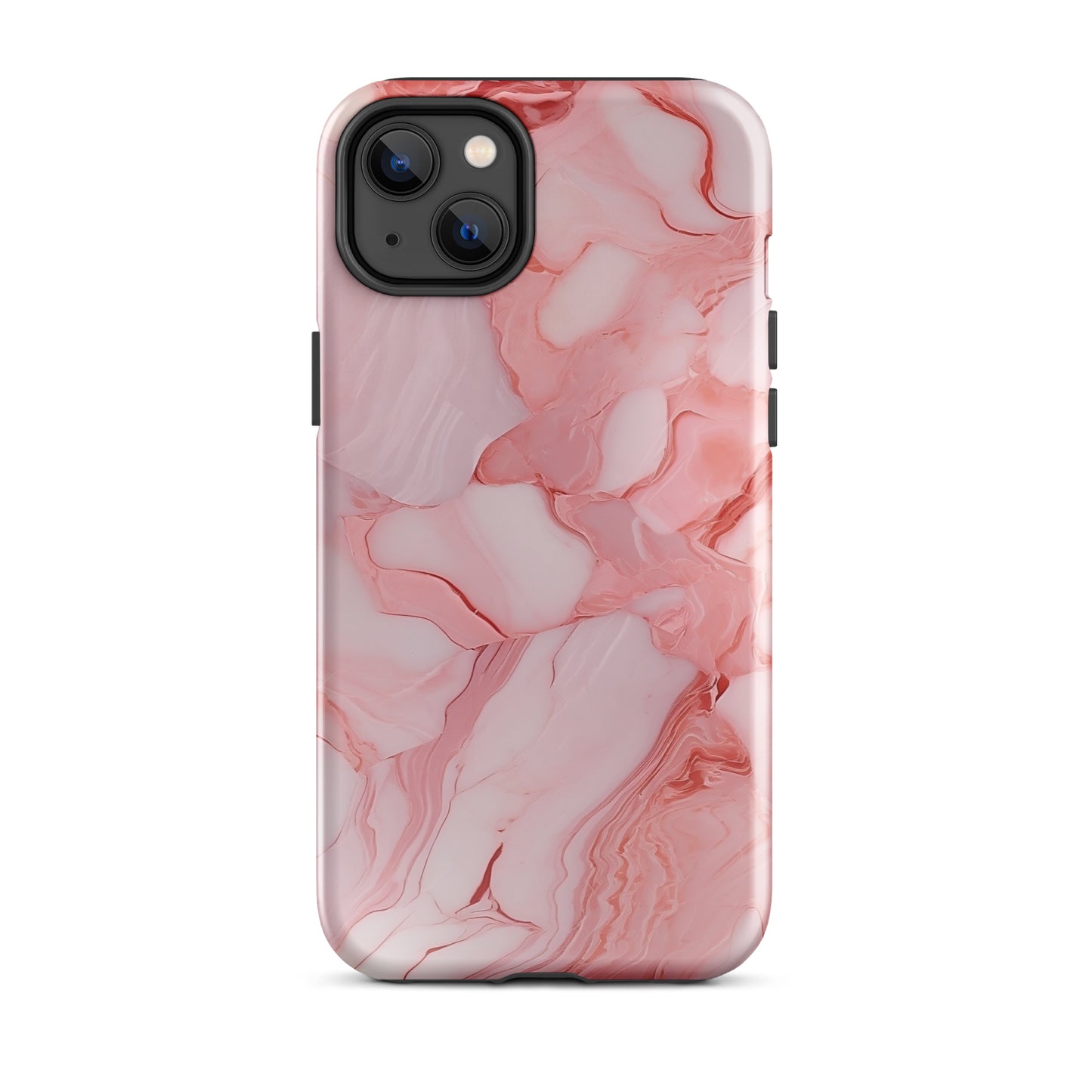 Coral Whispers | Pink & Coral Marble Design Tough iPhone Case