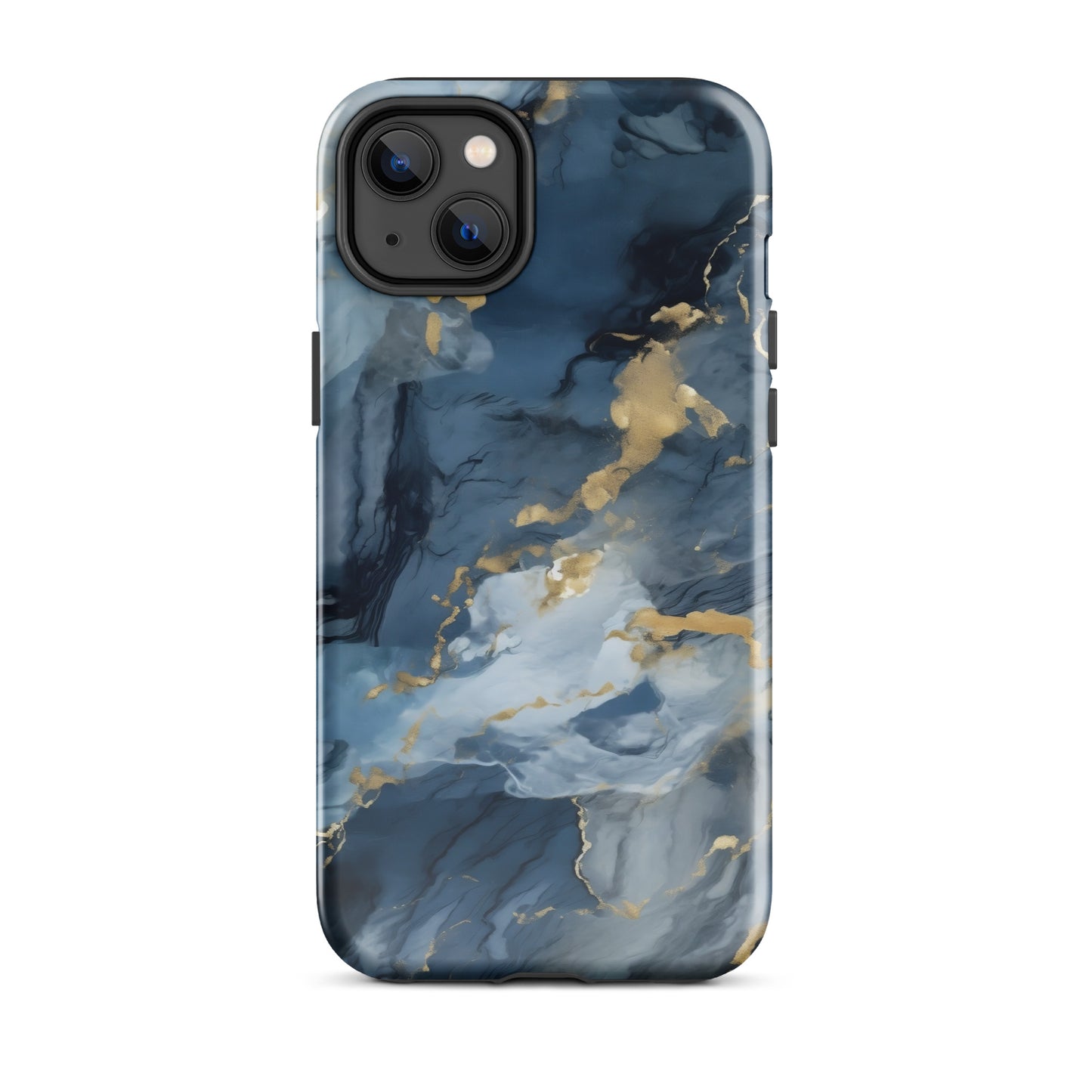 Nightstorm | Dark Blue & Gold Marble Tough iPhone Case