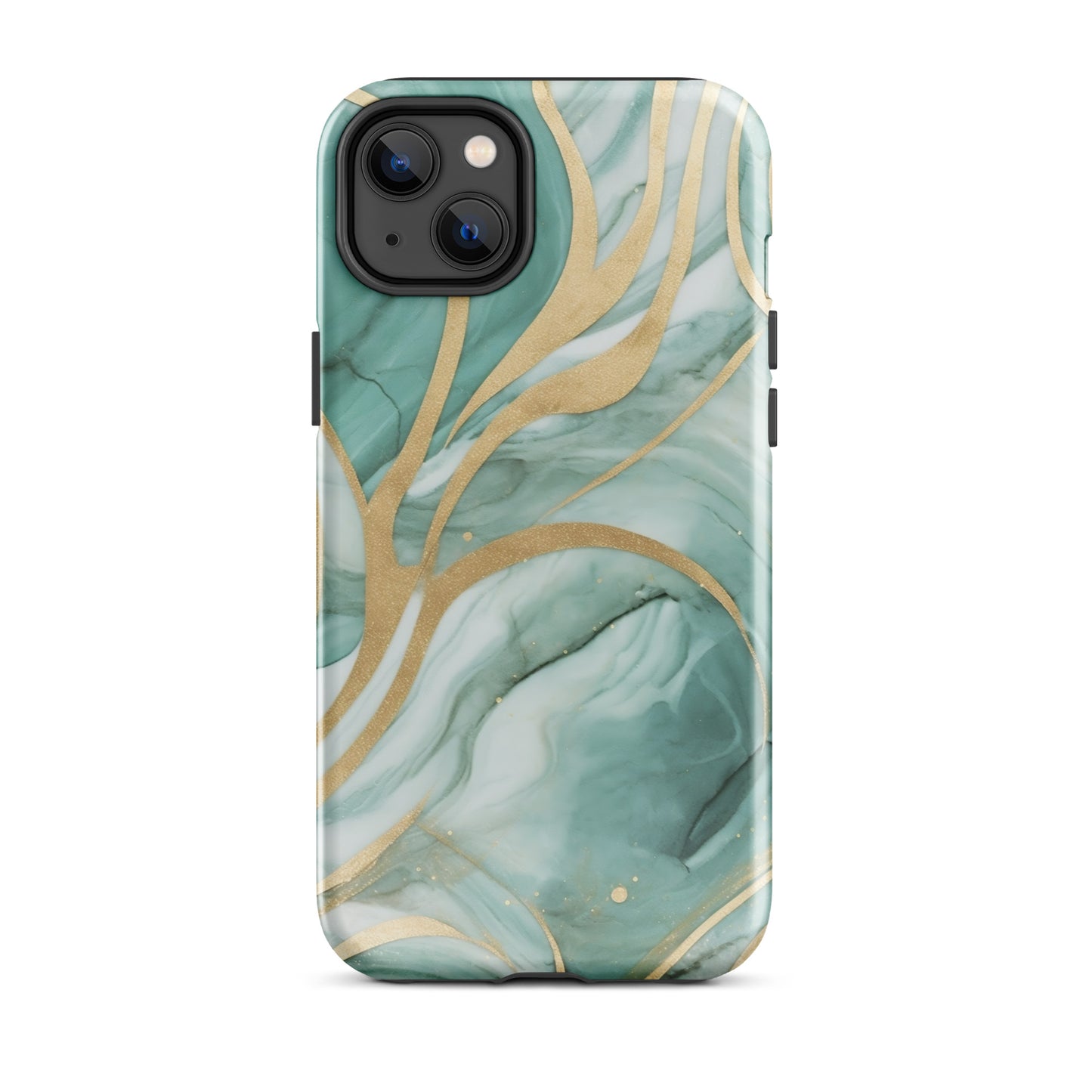 Mint Latte | Green & Gold Tough iPhone Case