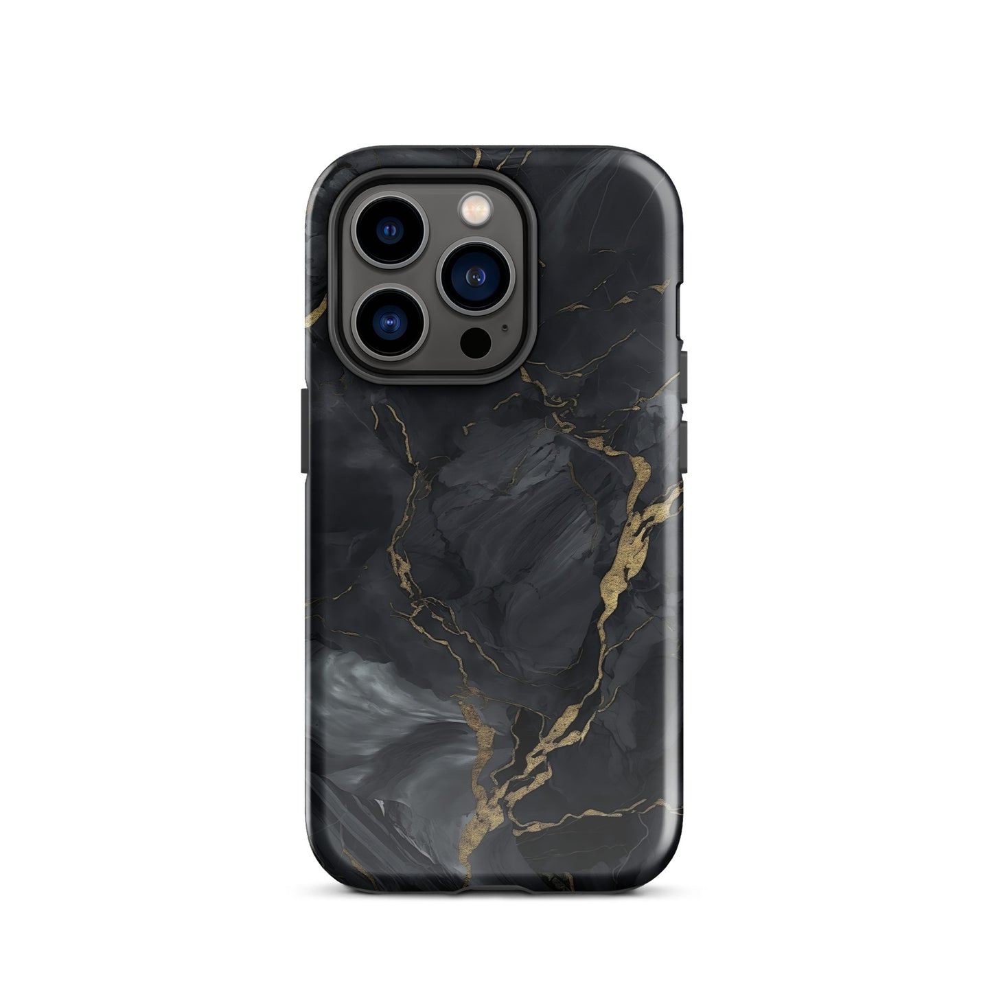 Obsidian Aurum | Black & Gold Marble Design Tough iPhone Case