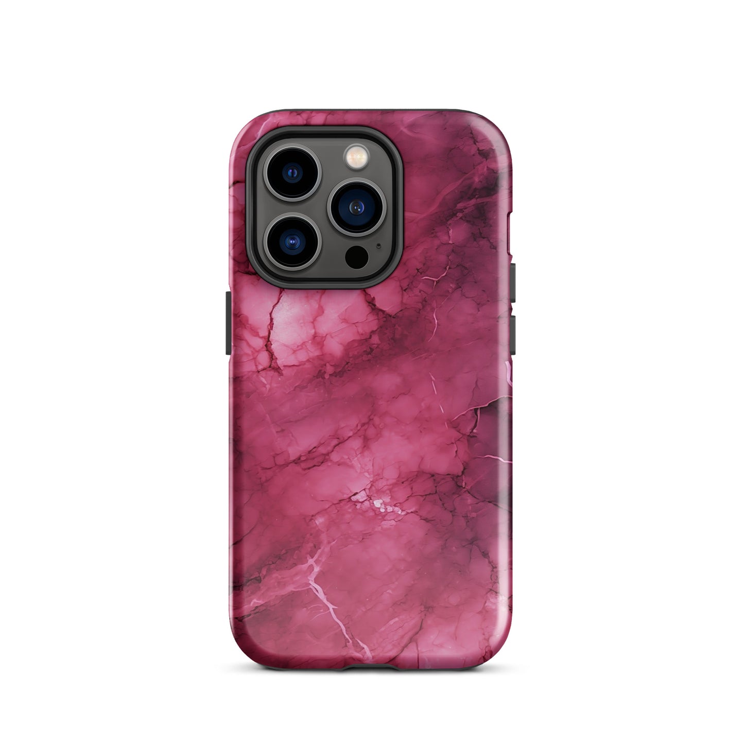 Noir Pink | Dark Pink Marble Design Tough iPhone Case
