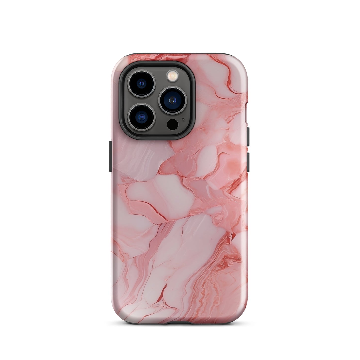 Coral Whispers | Pink & Coral Marble Design Tough iPhone Case