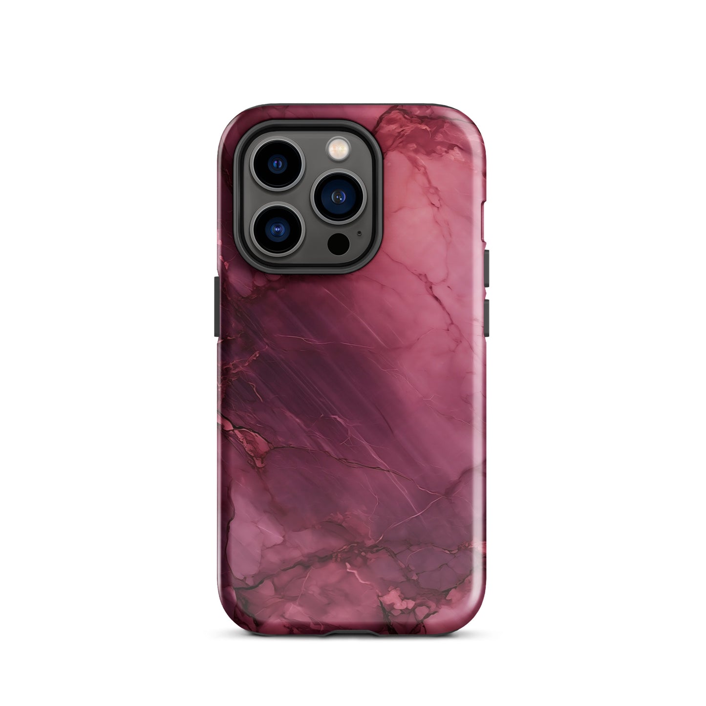 Bordeaux Pink | Dark Pink Marble Tough iPhone Case