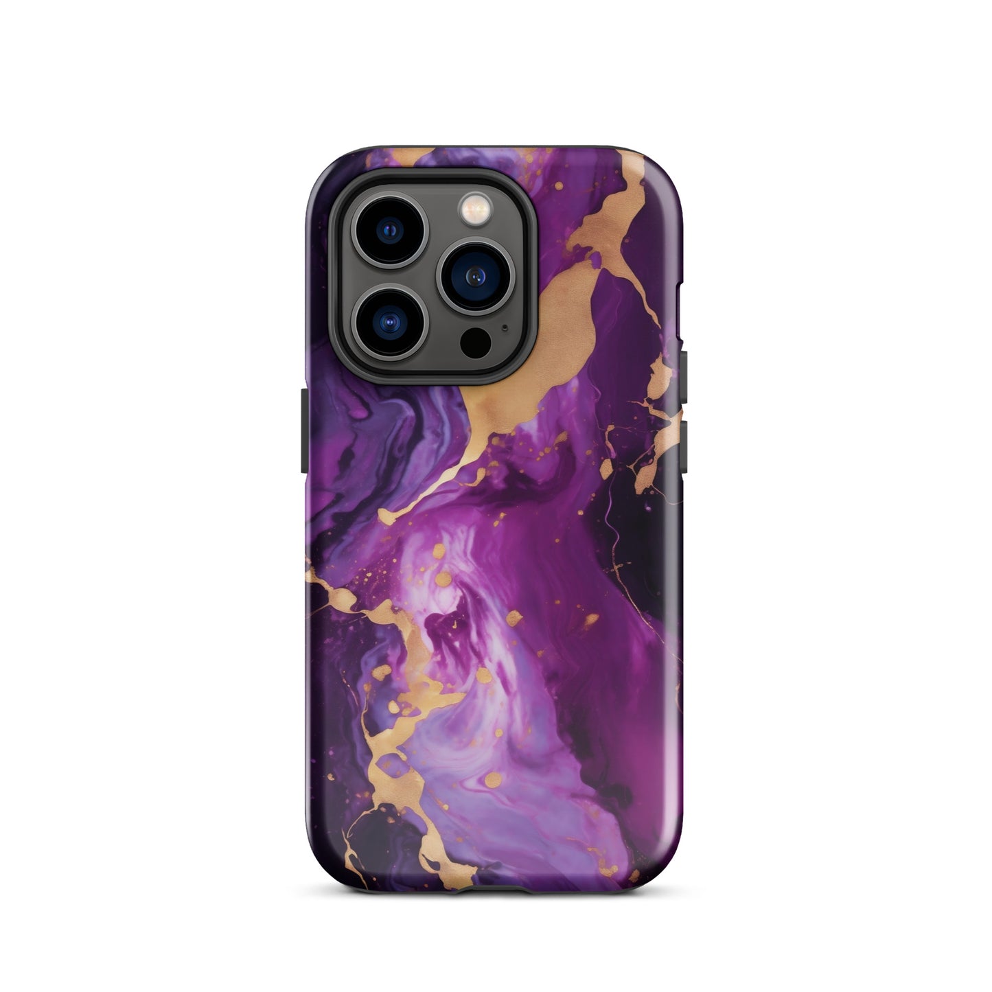Abyss | Purple & Gold Marble Tough iPhone Case