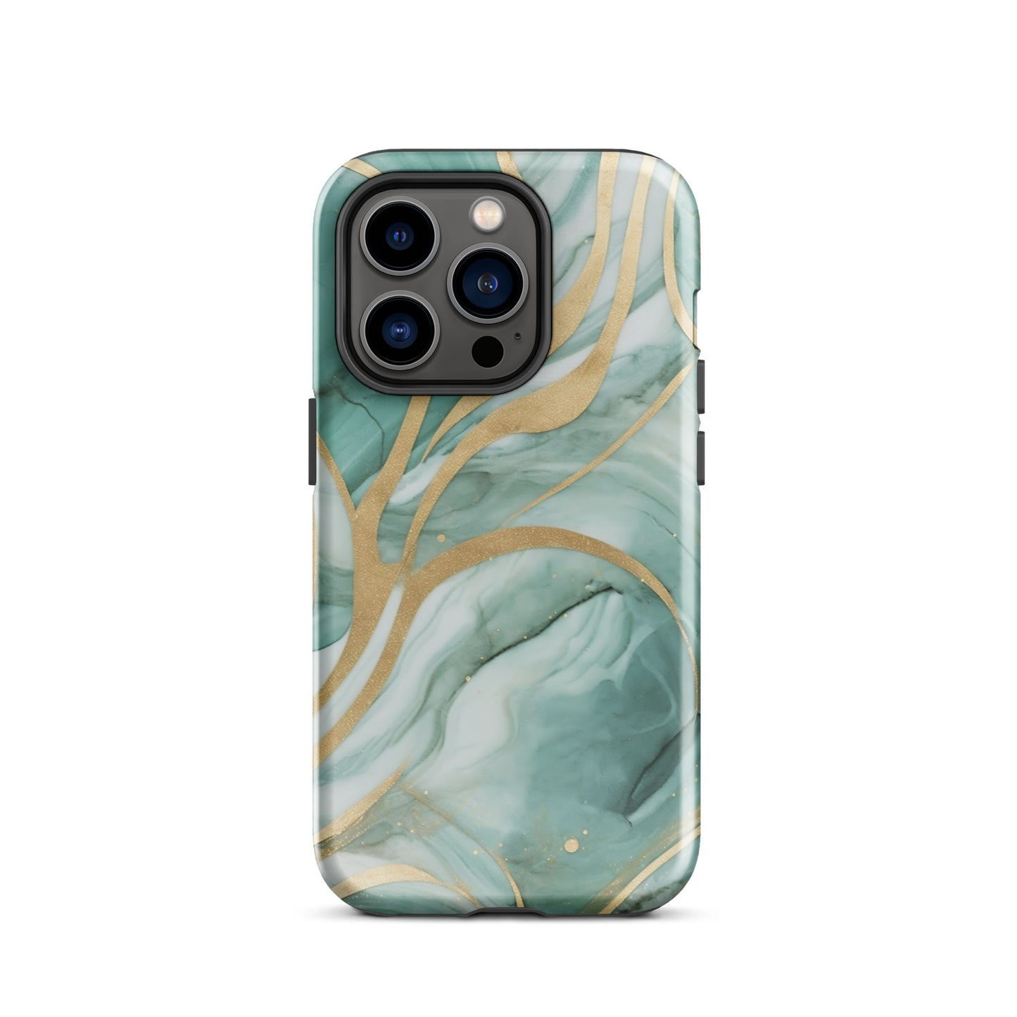 Mint Latte | Green & Gold Tough iPhone Case