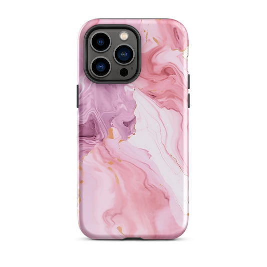 Petal Veins | Pink Marble Color Designs Tough iPhone Case